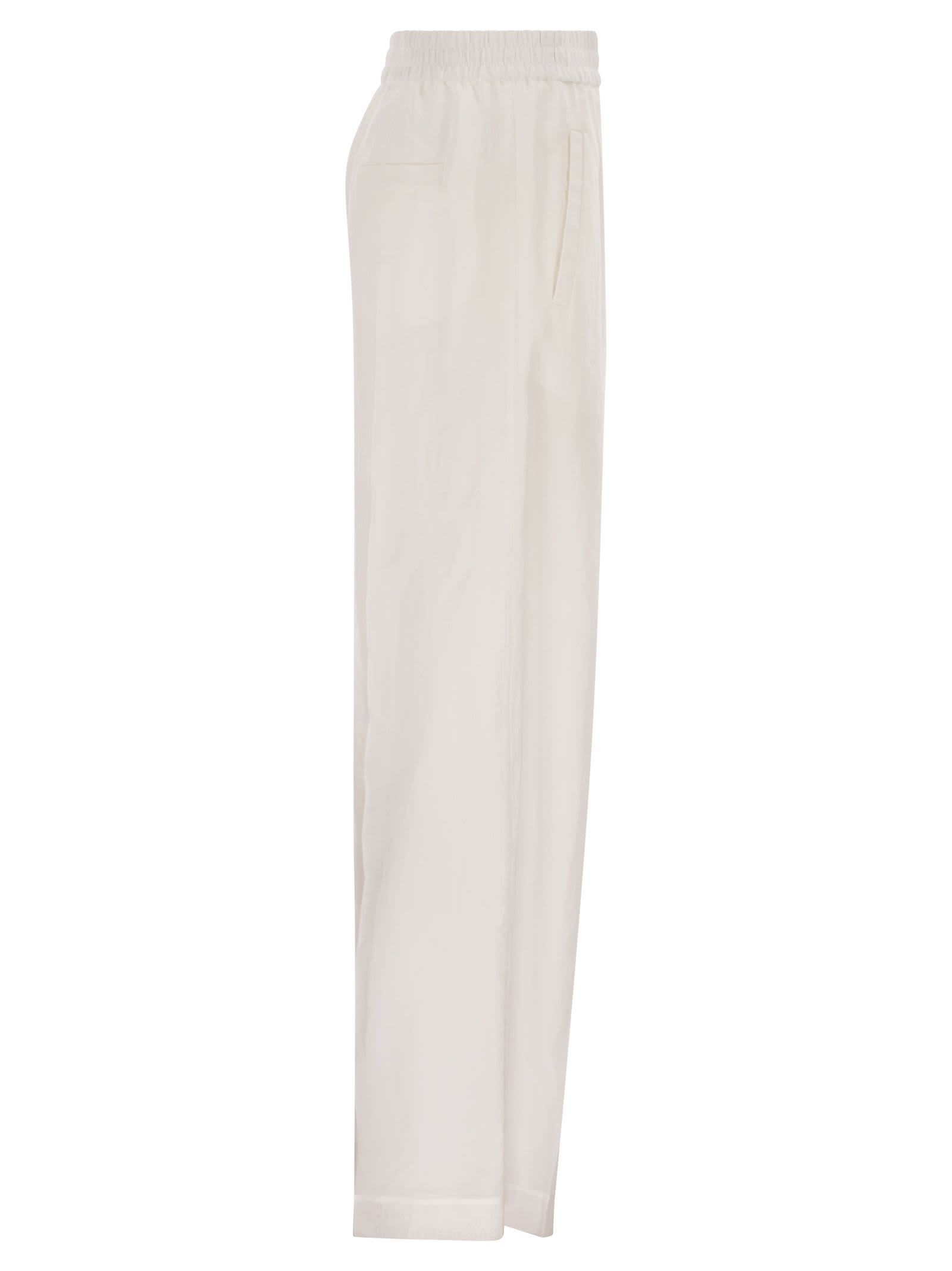 Brunello Cucinelli Women Loose Track Trousers In Cotton Organza BRUNELLO CUCINELLI