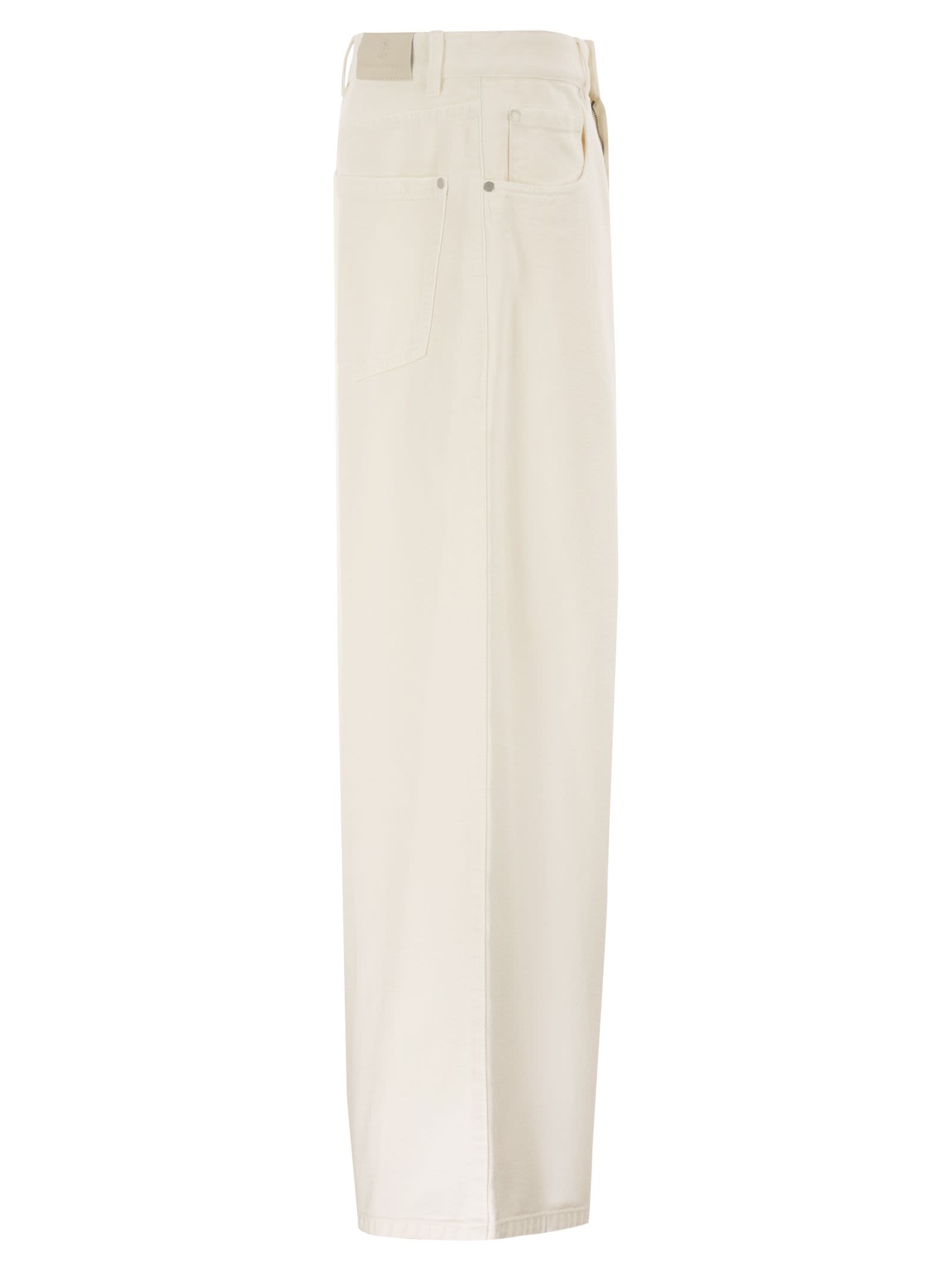 Brunello Cucinelli Women Relaxed Trousers In Dyed Denim With Jewellery BRUNELLO CUCINELLI
