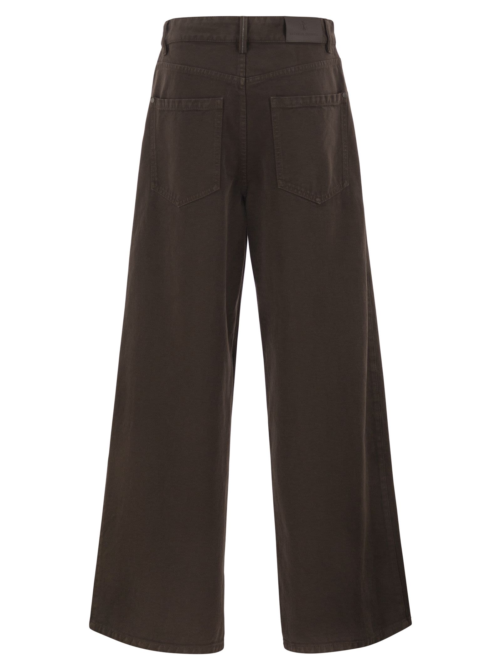 Brunello Cucinelli Women Relaxed Trousers In Dyed Denim With Jewellery BRUNELLO CUCINELLI