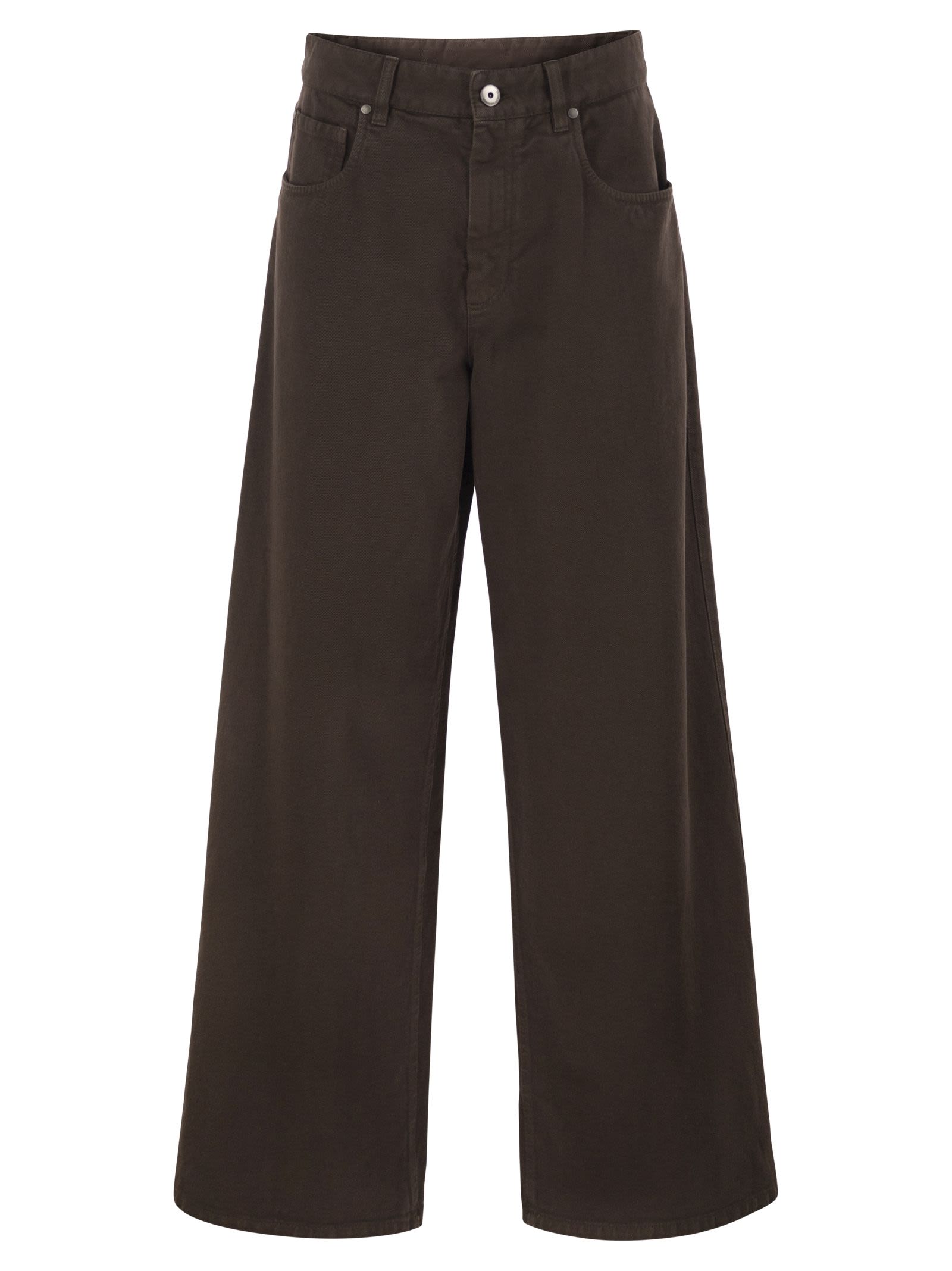 Brunello Cucinelli Women Relaxed Trousers In Dyed Denim With Jewellery BRUNELLO CUCINELLI