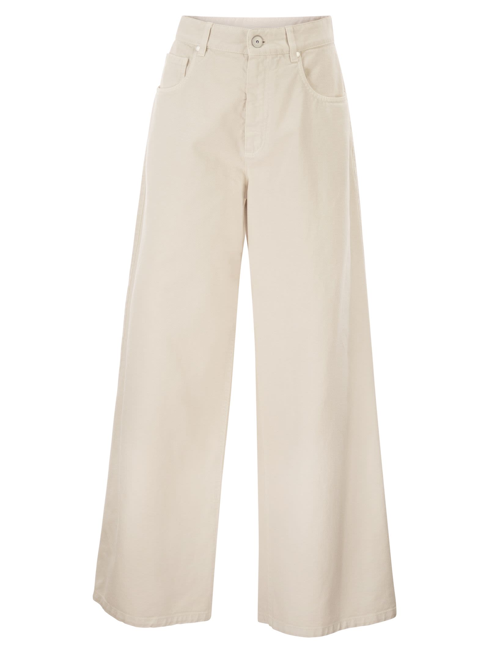 Brunello Cucinelli Women Relaxed Trousers In Dyed Denim With Jewellery+ BRUNELLO CUCINELLI