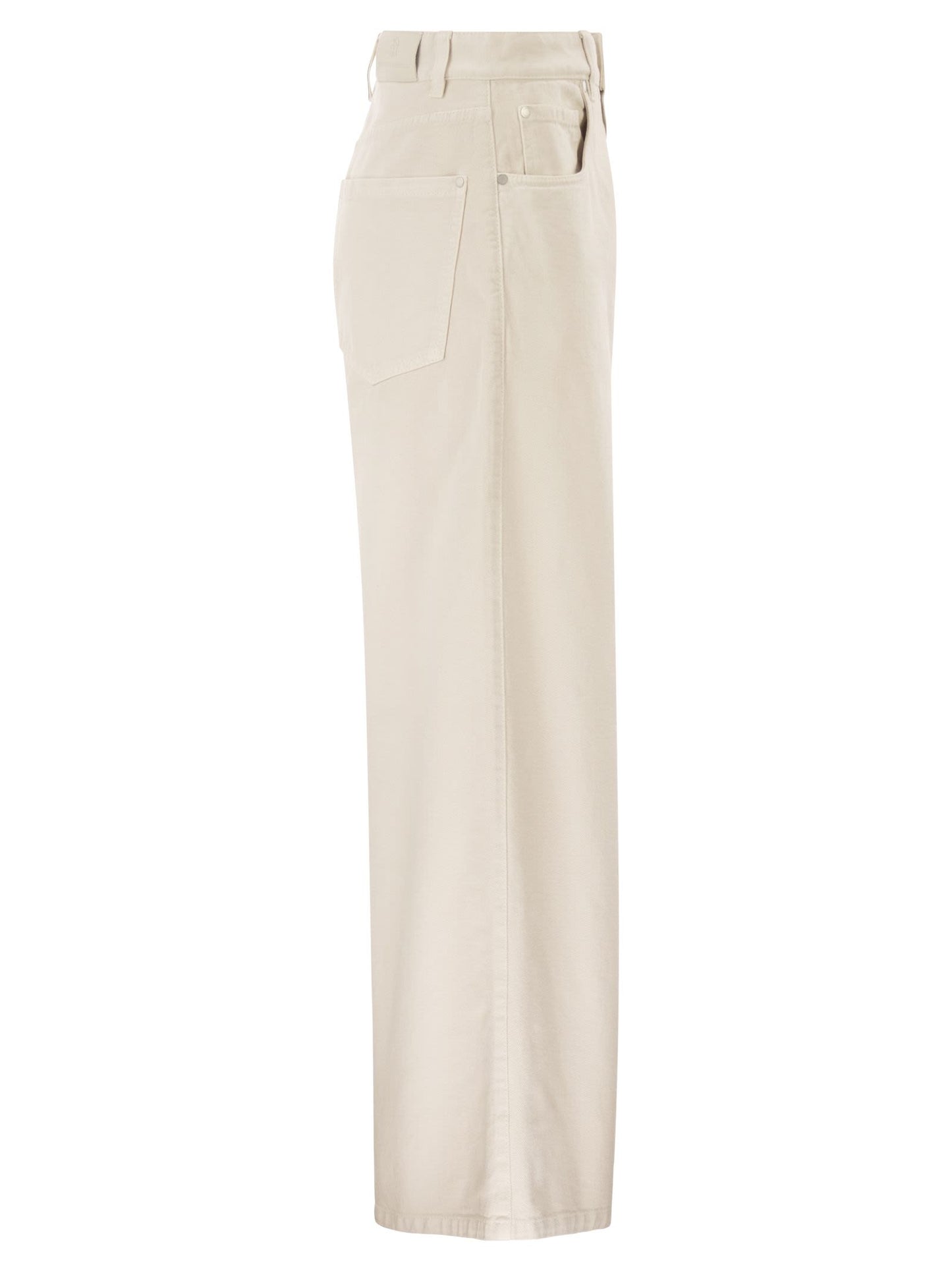 Brunello Cucinelli Women Relaxed Trousers In Dyed Denim With Jewellery+ BRUNELLO CUCINELLI