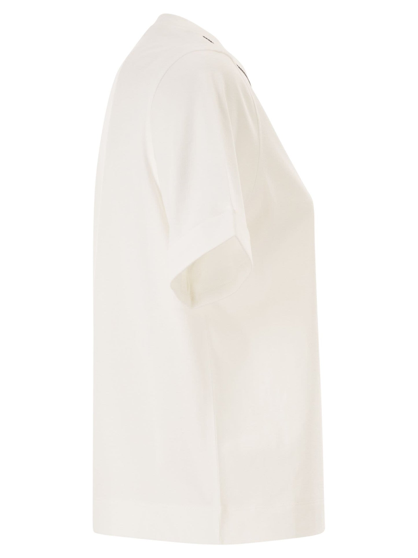 Brunello Cucinelli Women Cotton Jersey T-Shirt With Shiny Trims BRUNELLO CUCINELLI