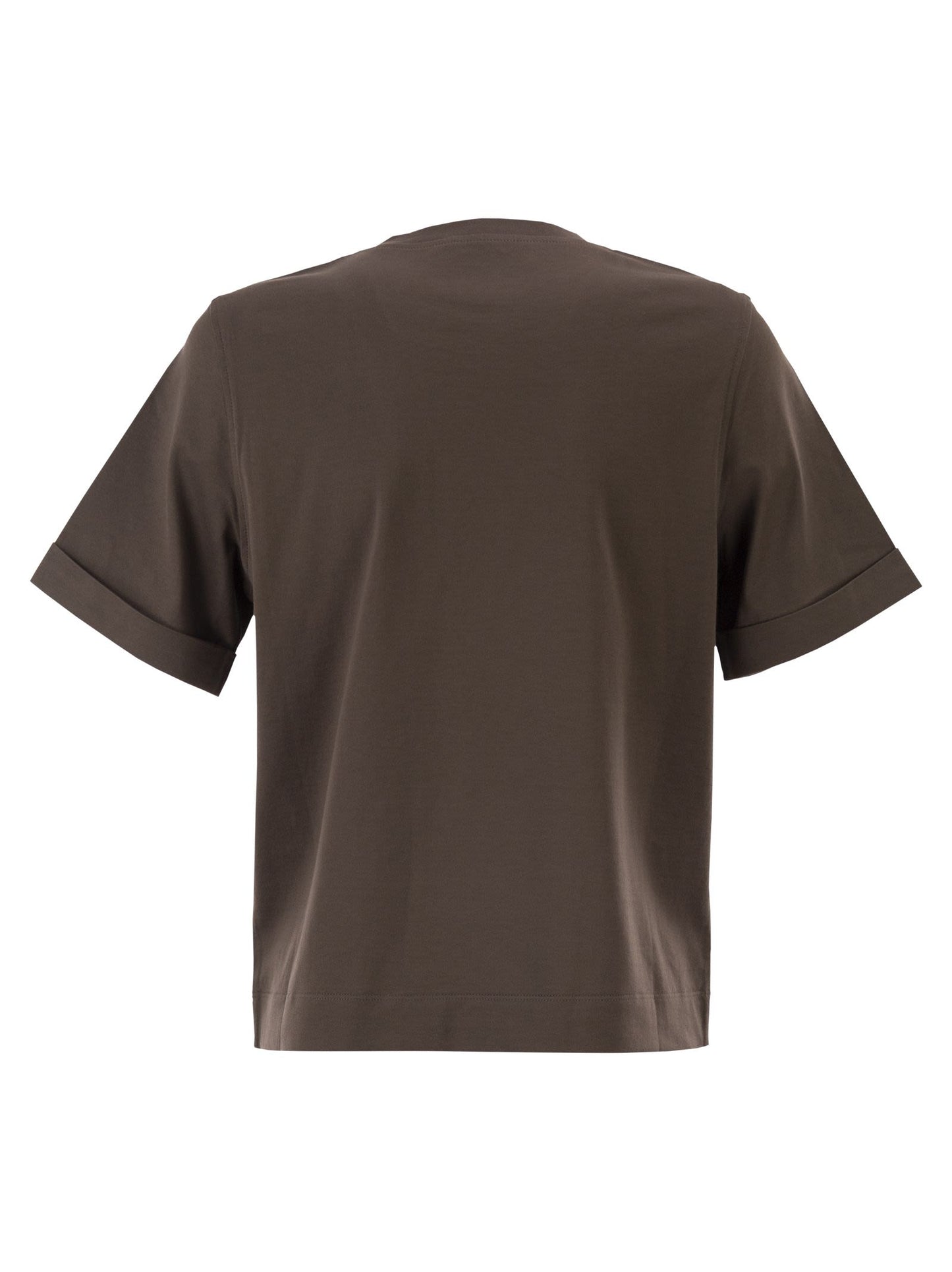 Brunello Cucinelli Women Cotton Jersey T-Shirt With Shiny Trims BRUNELLO CUCINELLI