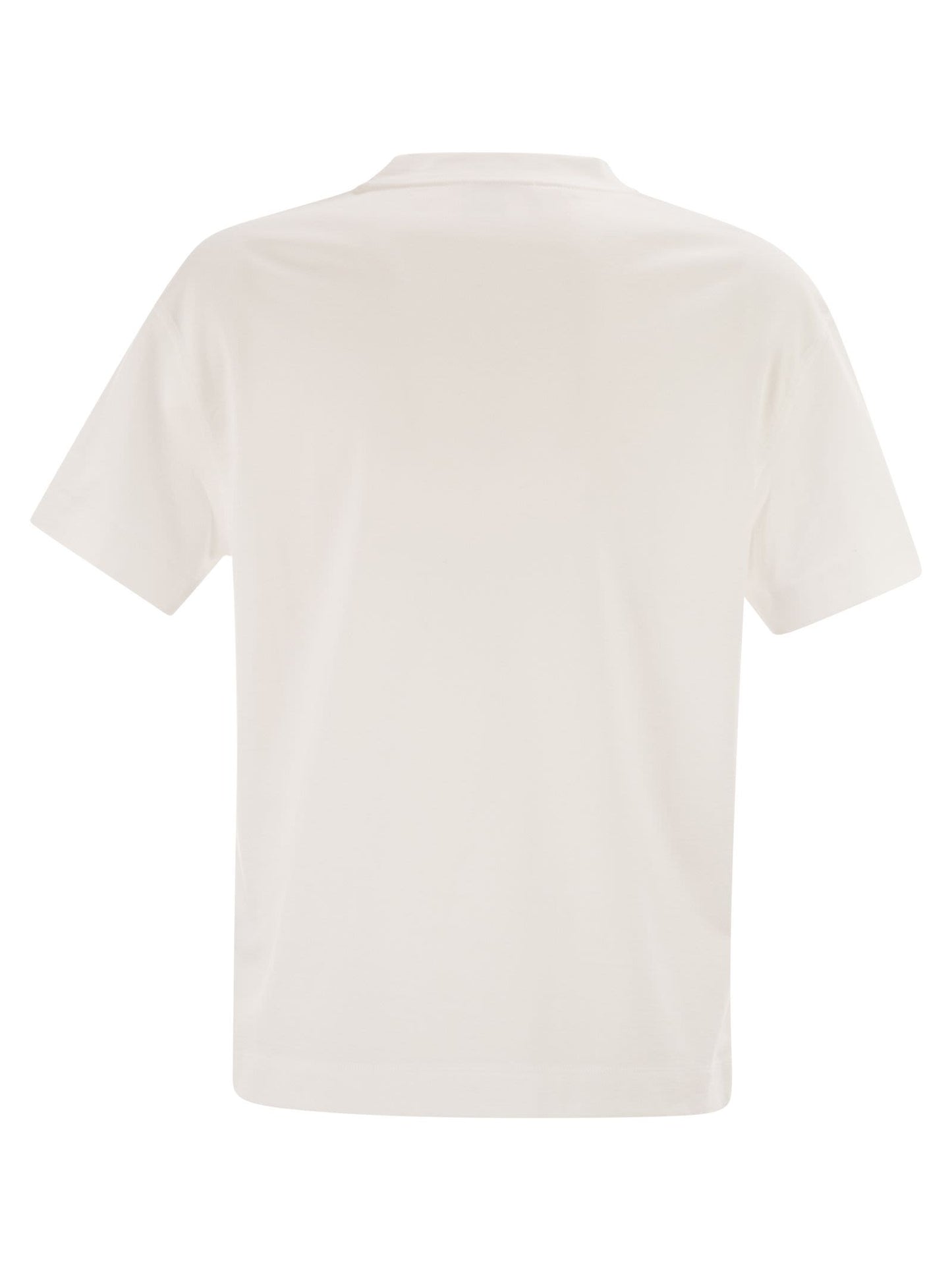 Brunello Cucinelli Women Cotton Jersey T-Shirt With Shiny Tab BRUNELLO CUCINELLI