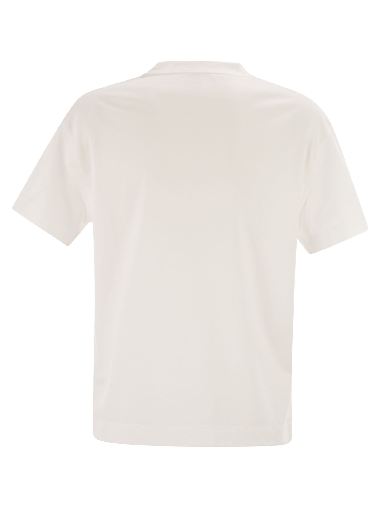 Brunello Cucinelli Women Cotton Jersey T-Shirt With Shiny Tab BRUNELLO CUCINELLI