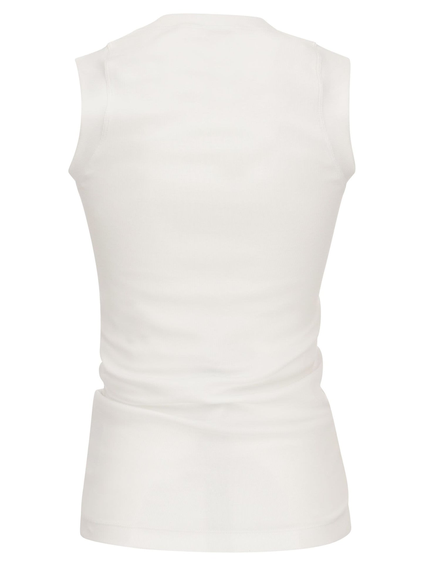 Brunello Cucinelli Women Stretch Cotton Rib Jersey Top With "Precious Insert" BRUNELLO CUCINELLI