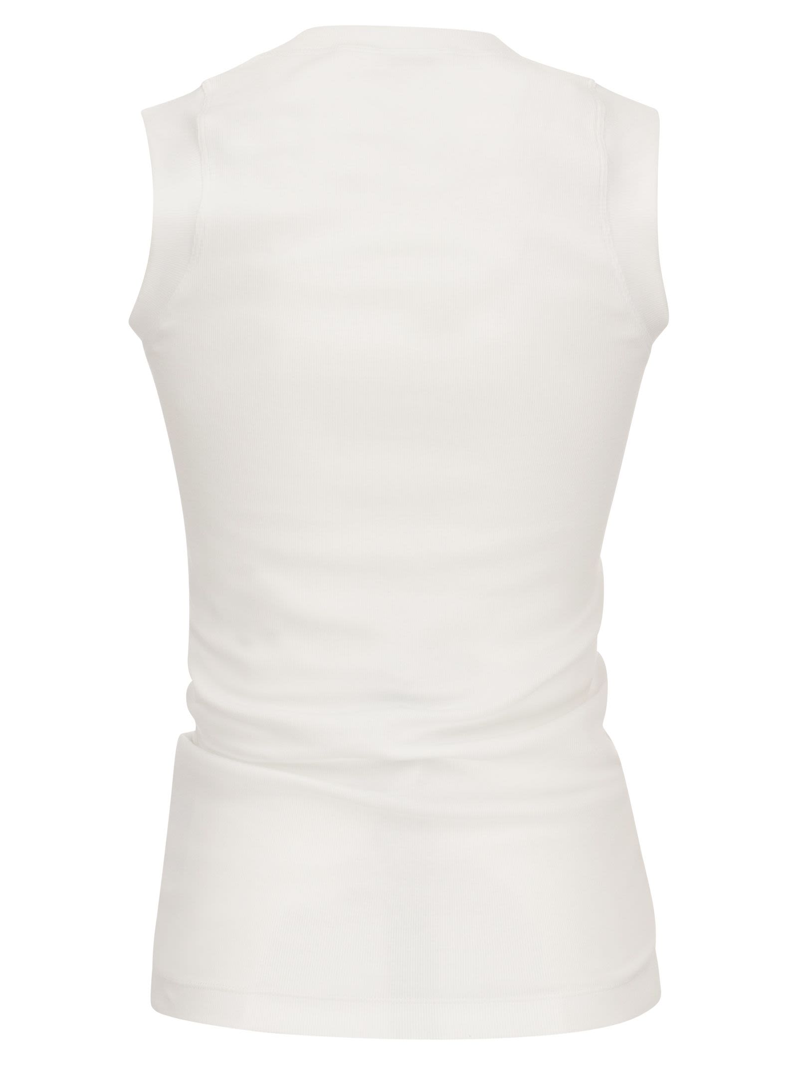Brunello Cucinelli Women Stretch Cotton Rib Jersey Top With "Precious Insert" BRUNELLO CUCINELLI