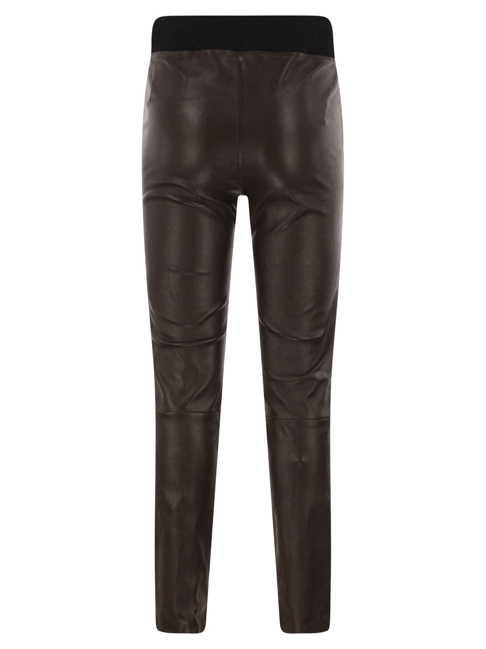 Brunello Cucinelli Women Skinny Fit Stretch Nappa Leather Trousers BRUNELLO CUCINELLI