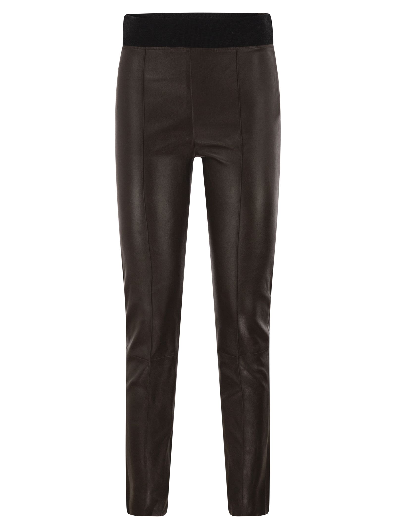 Brunello Cucinelli Women Skinny Fit Stretch Nappa Leather Trousers BRUNELLO CUCINELLI