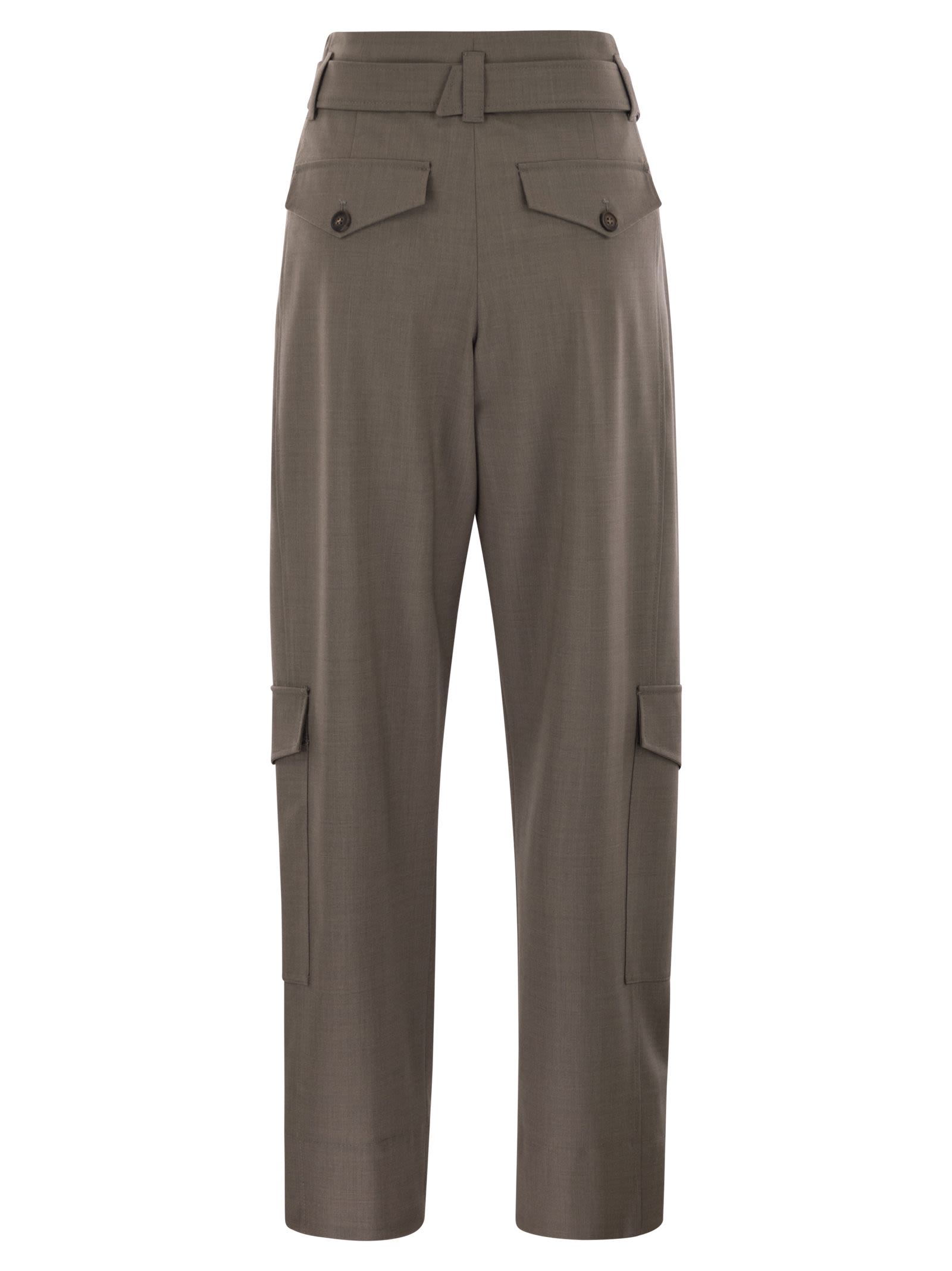 Brunello Cucinelli Women Tropical Luxury Wool Utility Trousers BRUNELLO CUCINELLI