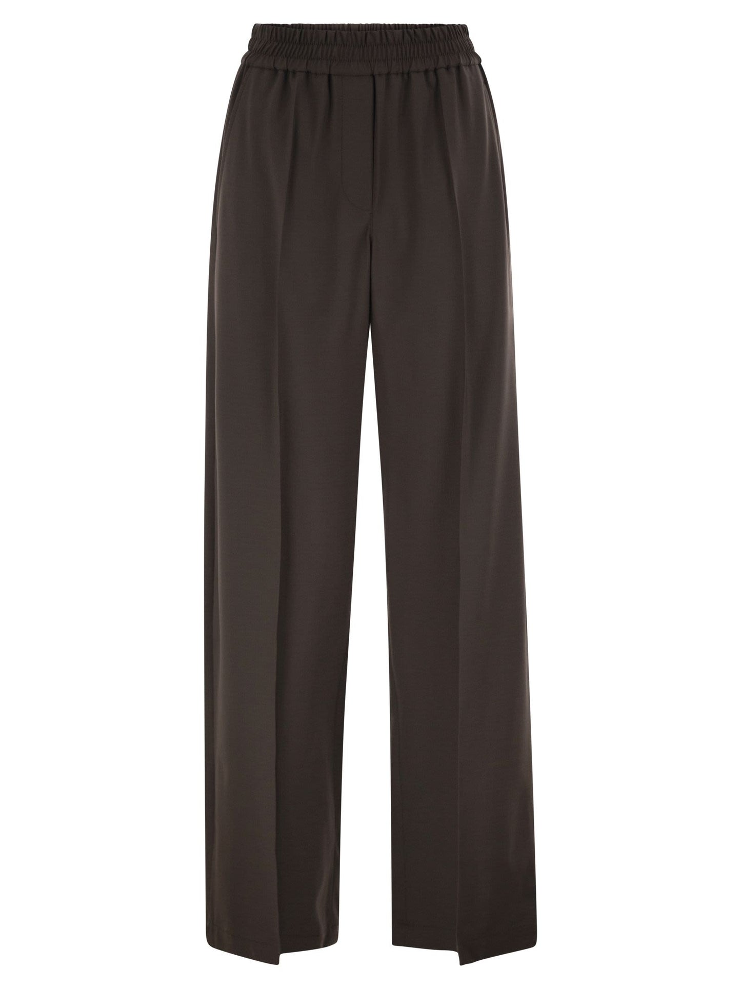 Brunello Cucinelli Women Stretch Virgin Wool Fluid Trousers BRUNELLO CUCINELLI