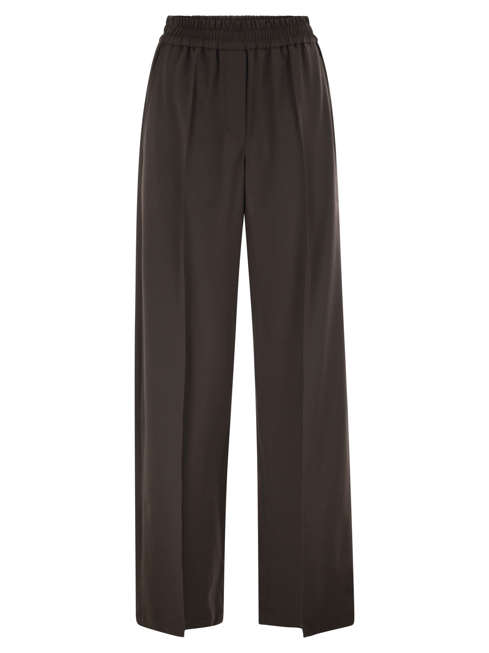 Brunello Cucinelli Women Stretch Virgin Wool Fluid Trousers BRUNELLO CUCINELLI