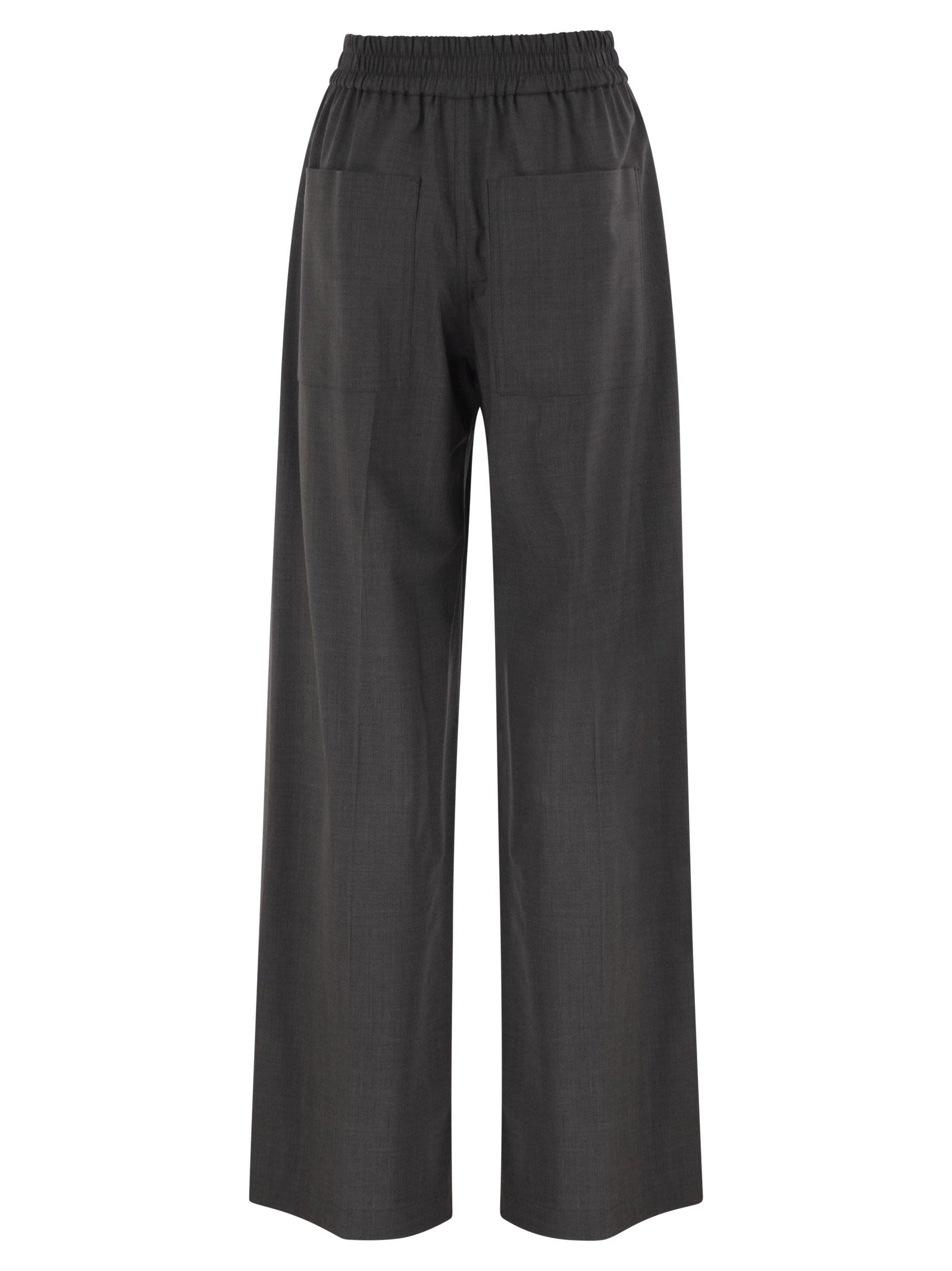 Brunello Cucinelli Women Stretch Virgin Wool Fluid Trousers BRUNELLO CUCINELLI