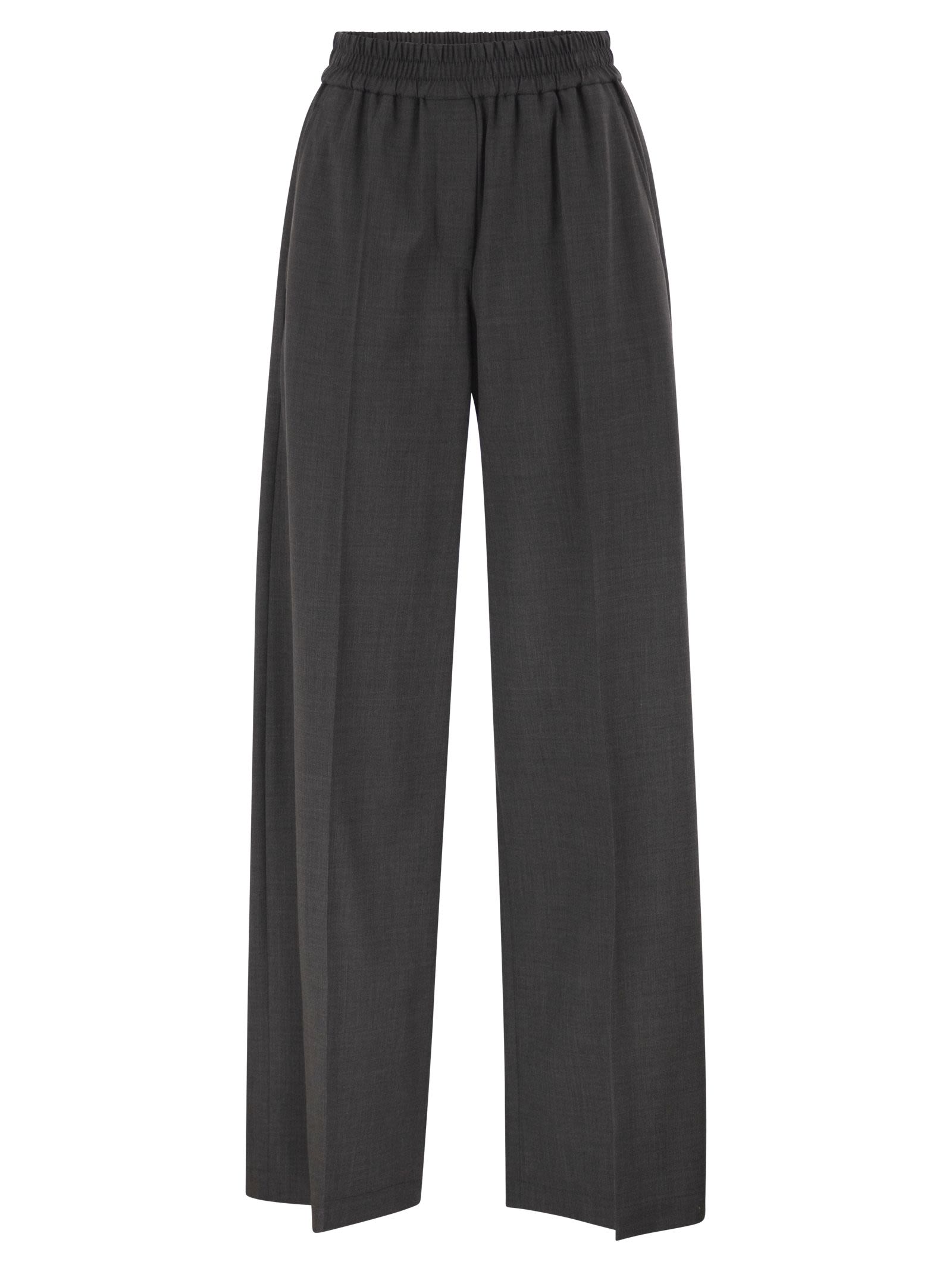Brunello Cucinelli Women Stretch Virgin Wool Fluid Trousers BRUNELLO CUCINELLI