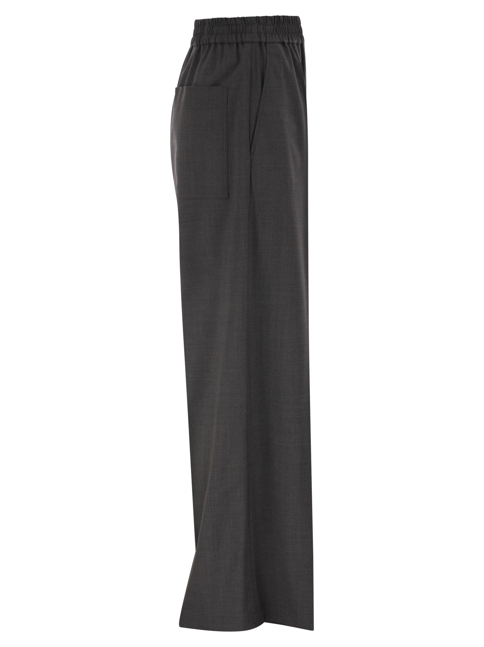 Brunello Cucinelli Women Stretch Virgin Wool Fluid Trousers BRUNELLO CUCINELLI