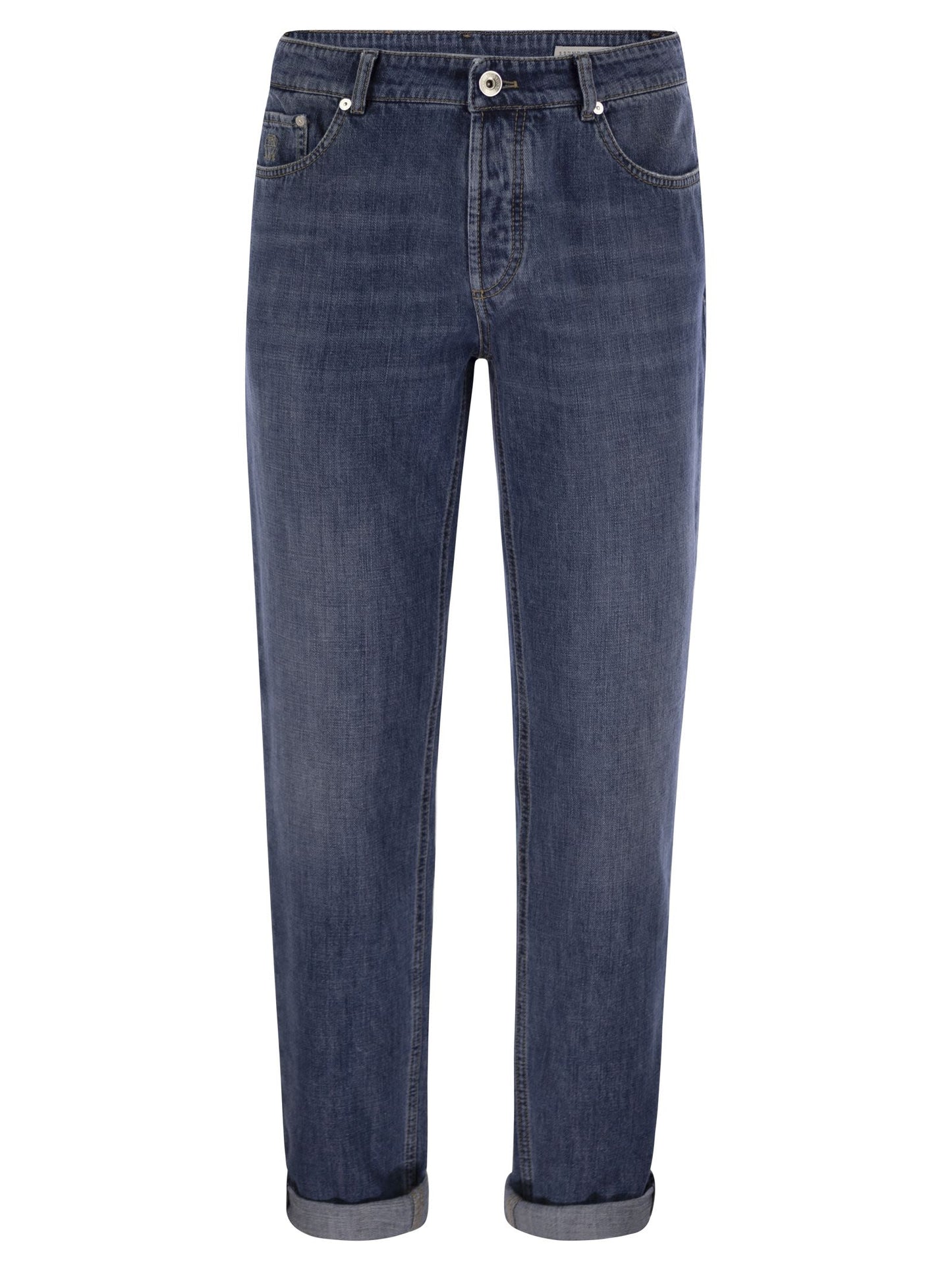 Brunello Cucinelli Men Five-Pocket Traditional Fit Trousers In Lightweight Denim BRUNELLO CUCINELLI