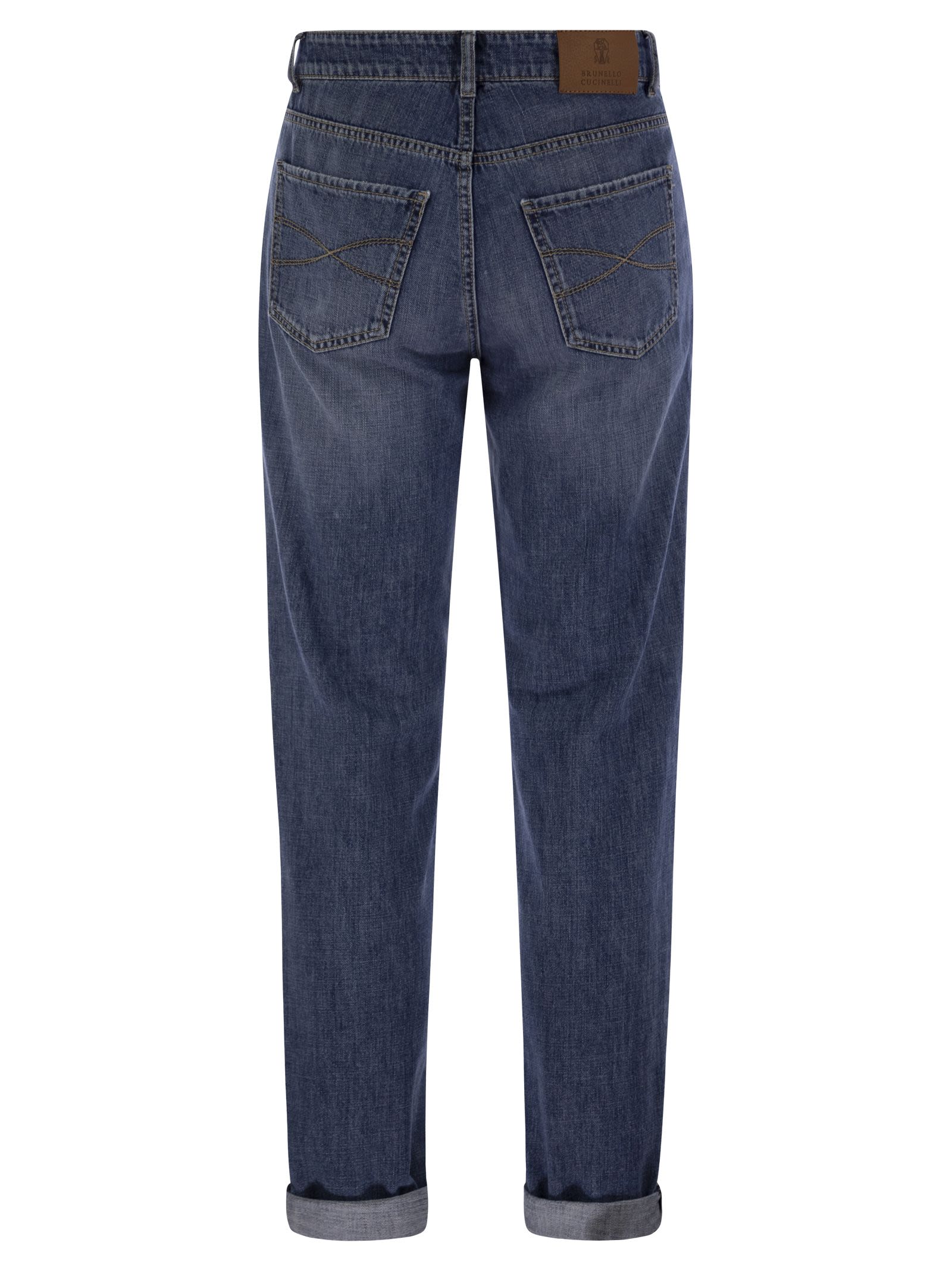 Brunello Cucinelli Men Five-Pocket Traditional Fit Trousers In Lightweight Denim BRUNELLO CUCINELLI