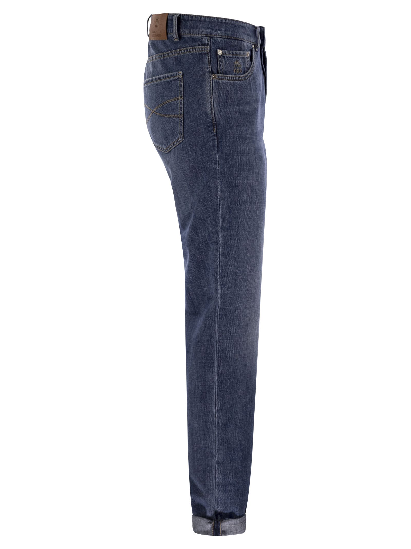 Brunello Cucinelli Men Five-Pocket Traditional Fit Trousers In Lightweight Denim BRUNELLO CUCINELLI