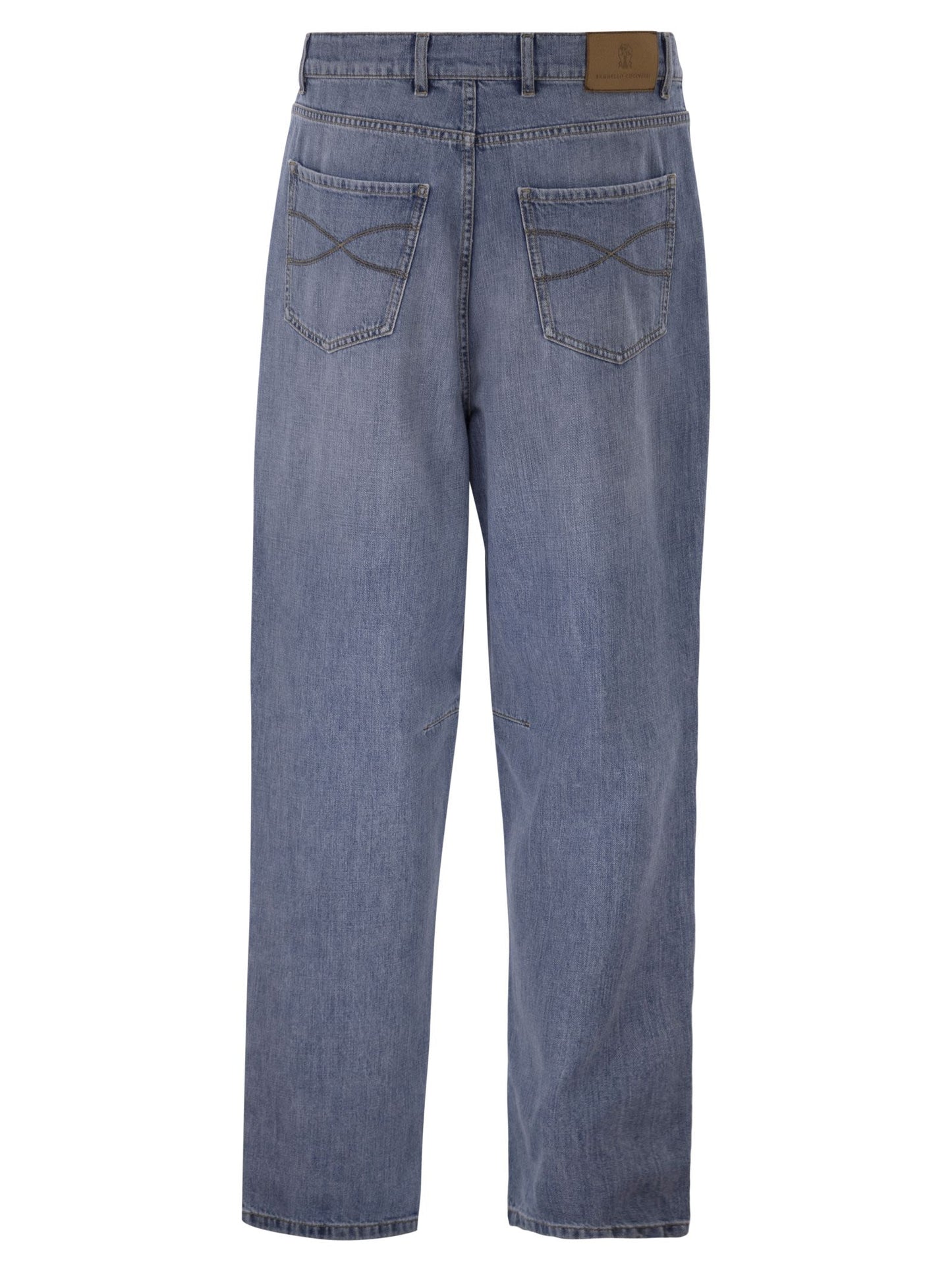Brunello Cucinelli Men Baggy Jeans In Cotton Denim With Double Pleats BRUNELLO CUCINELLI