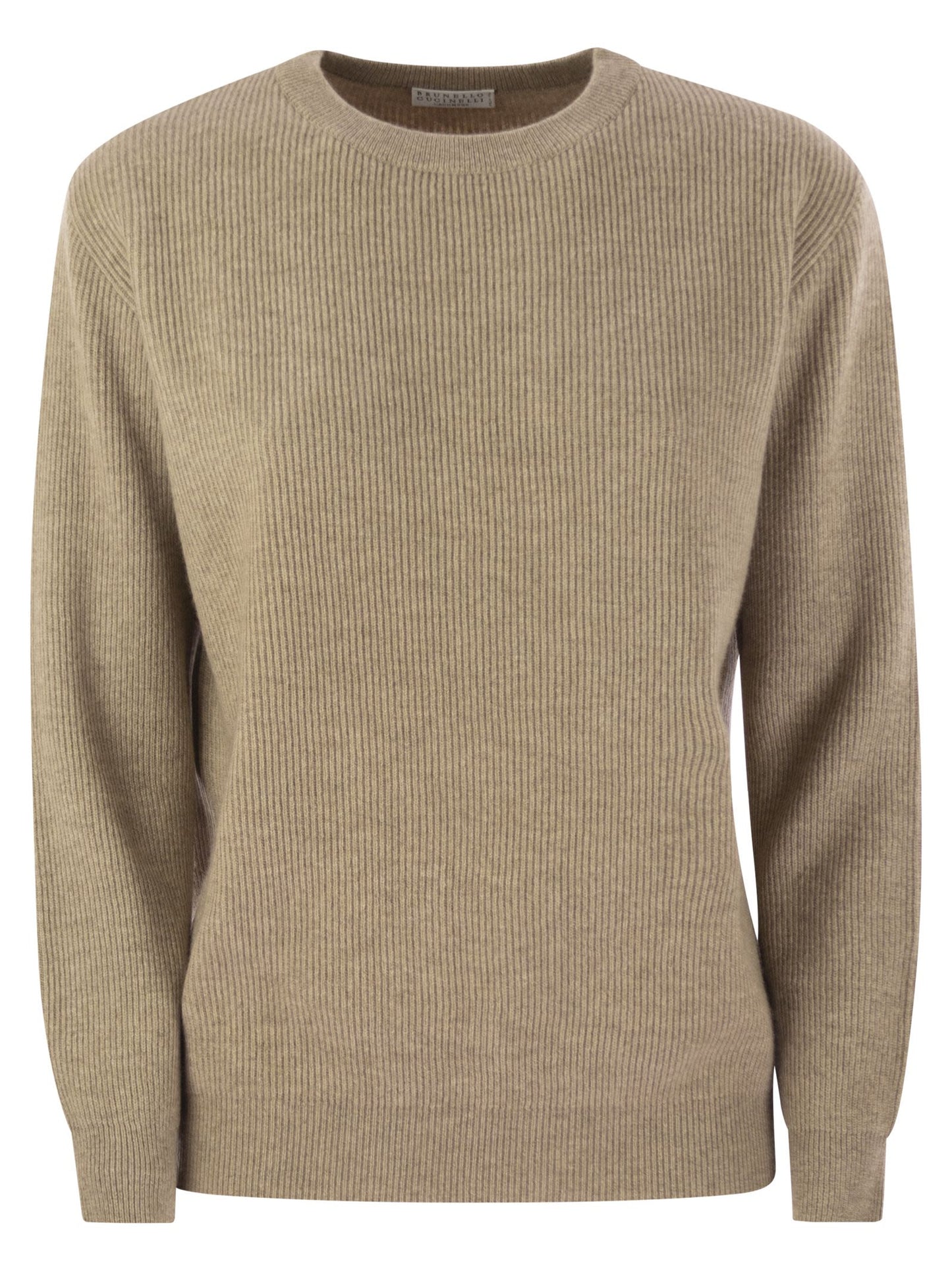 Brunello Cucinelli Women English Rib Cashmere Sweater With Monile BRUNELLO CUCINELLI
