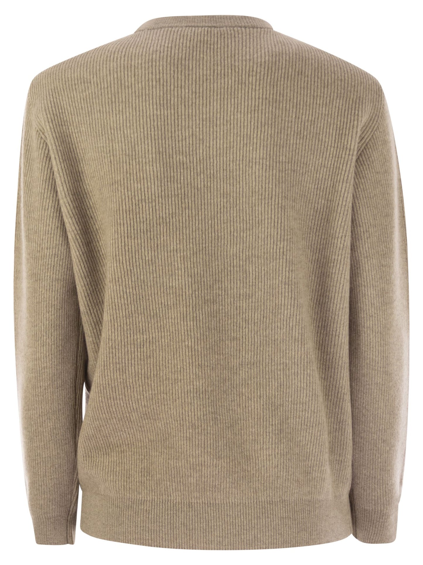 Brunello Cucinelli Women English Rib Cashmere Sweater With Monile BRUNELLO CUCINELLI