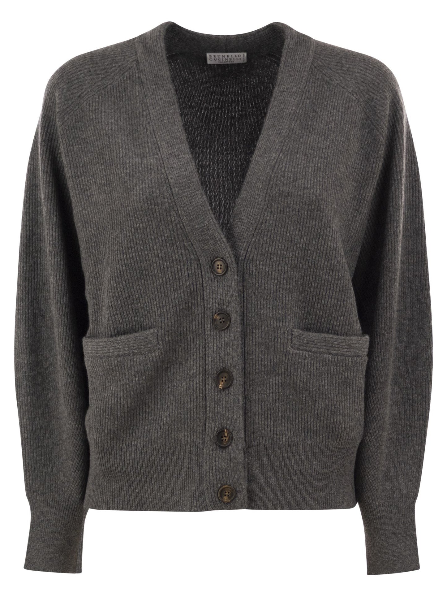 Brunello Cucinelli Women Ribbed Cashmere V-Neck Cardigan