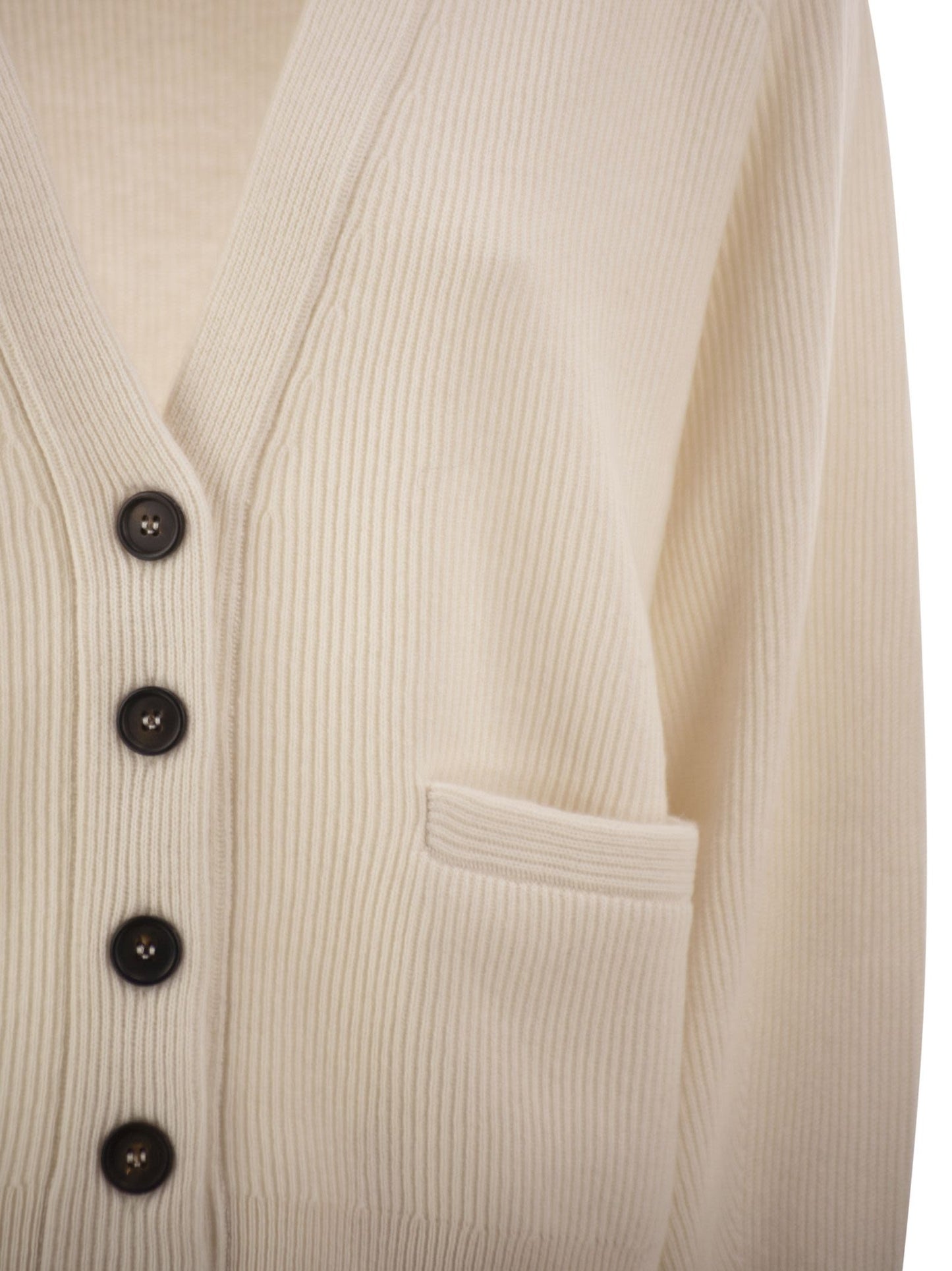 Brunello Cucinelli Women Ribbed Cashmere V-Neck Cardigan
