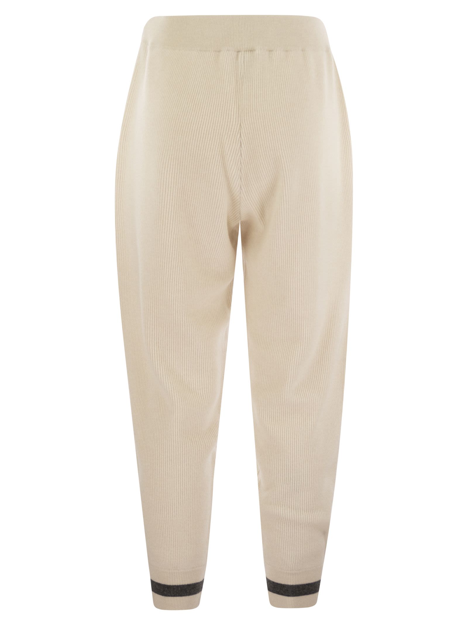 Brunello Cucinelli Women English Rib Cashmere Knit Trousers BRUNELLO CUCINELLI