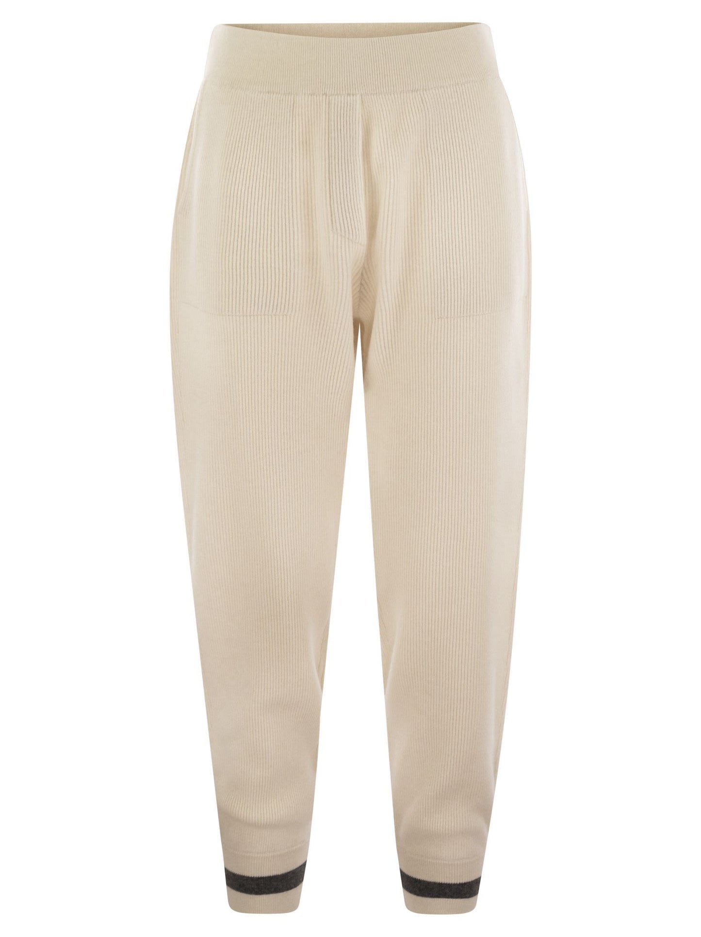 Brunello Cucinelli Women English Rib Cashmere Knit Trousers BRUNELLO CUCINELLI