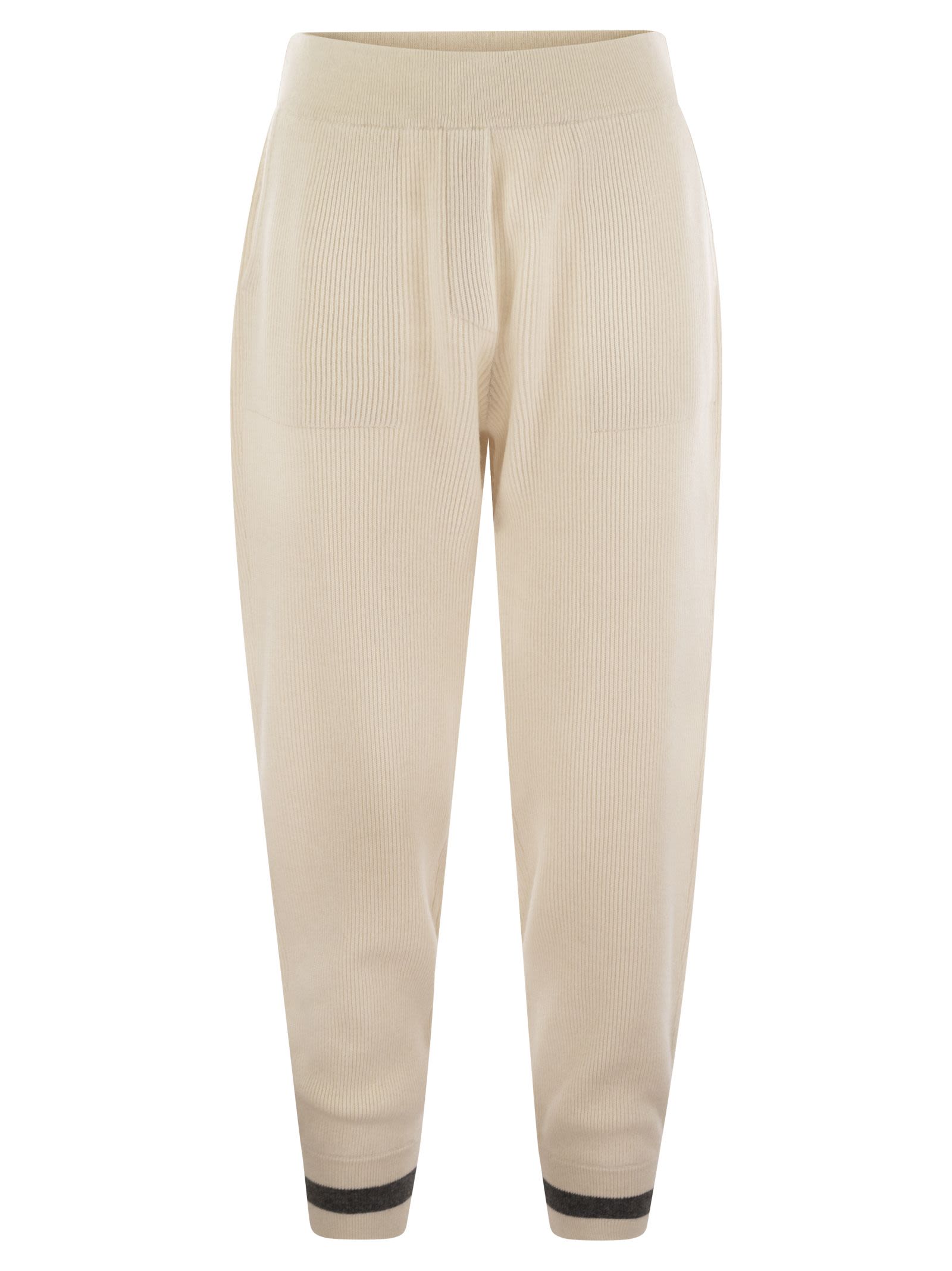 Brunello Cucinelli Women English Rib Cashmere Knit Trousers BRUNELLO CUCINELLI