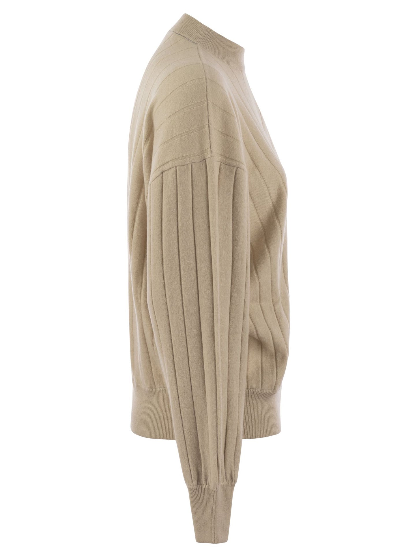 Brunello Cucinelli Women Cashmere V-Neck Sweater With Necklace BRUNELLO CUCINELLI