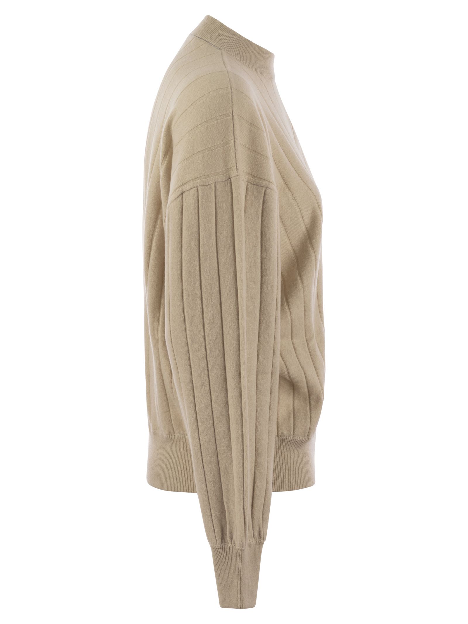 Brunello Cucinelli Women Cashmere V-Neck Sweater With Necklace BRUNELLO CUCINELLI
