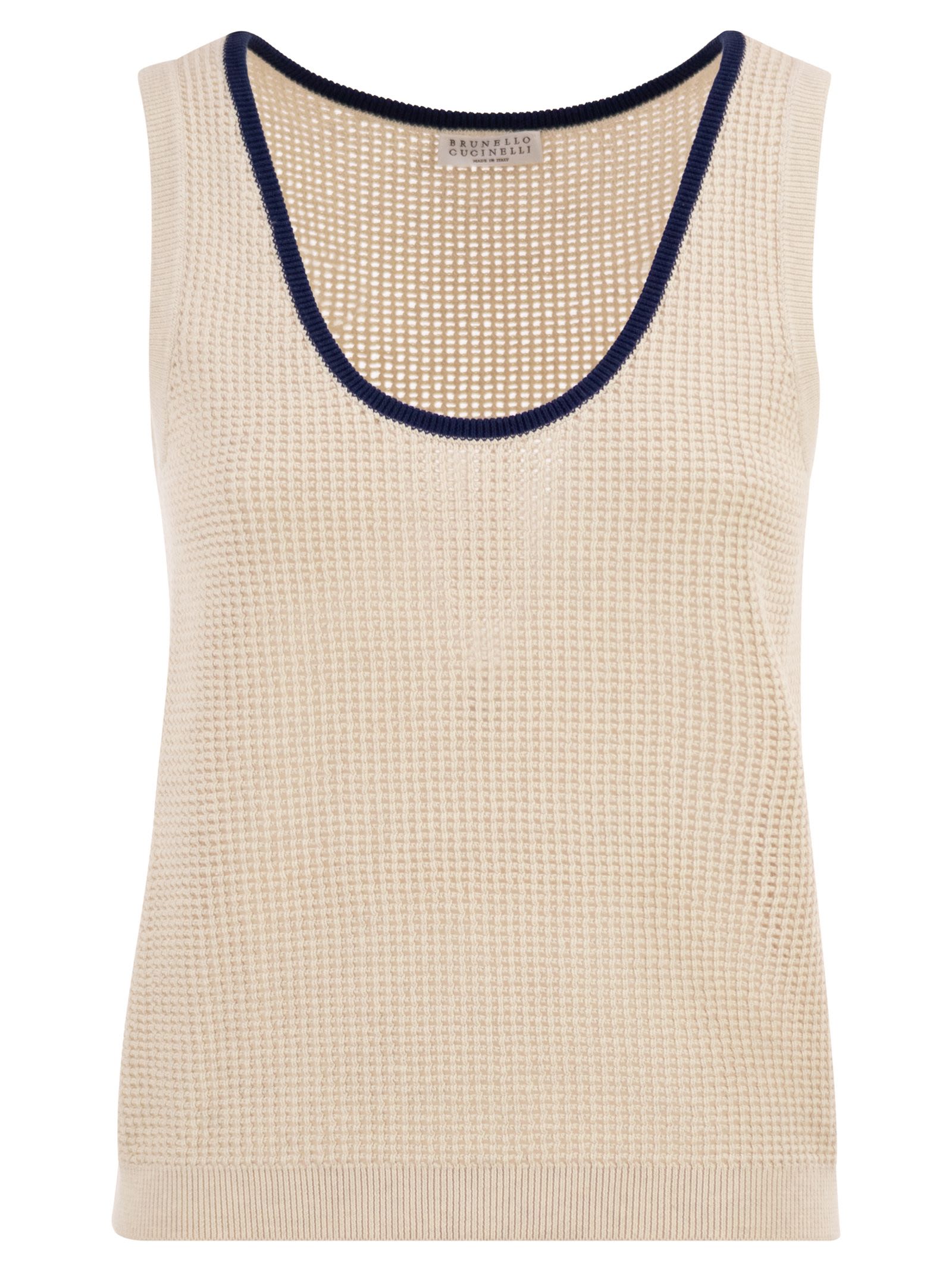 Brunello Cucinelli Women Cotton Mesh Knit Top BRUNELLO CUCINELLI