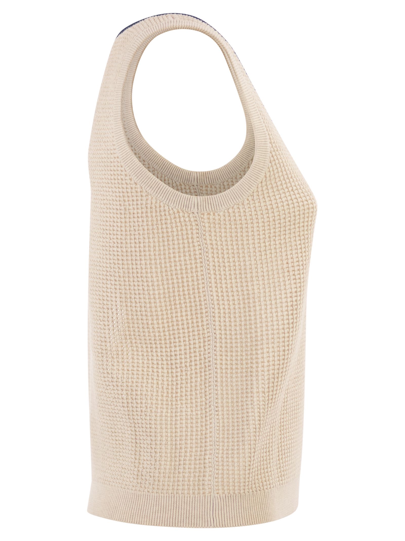 Brunello Cucinelli Women Cotton Mesh Knit Top BRUNELLO CUCINELLI