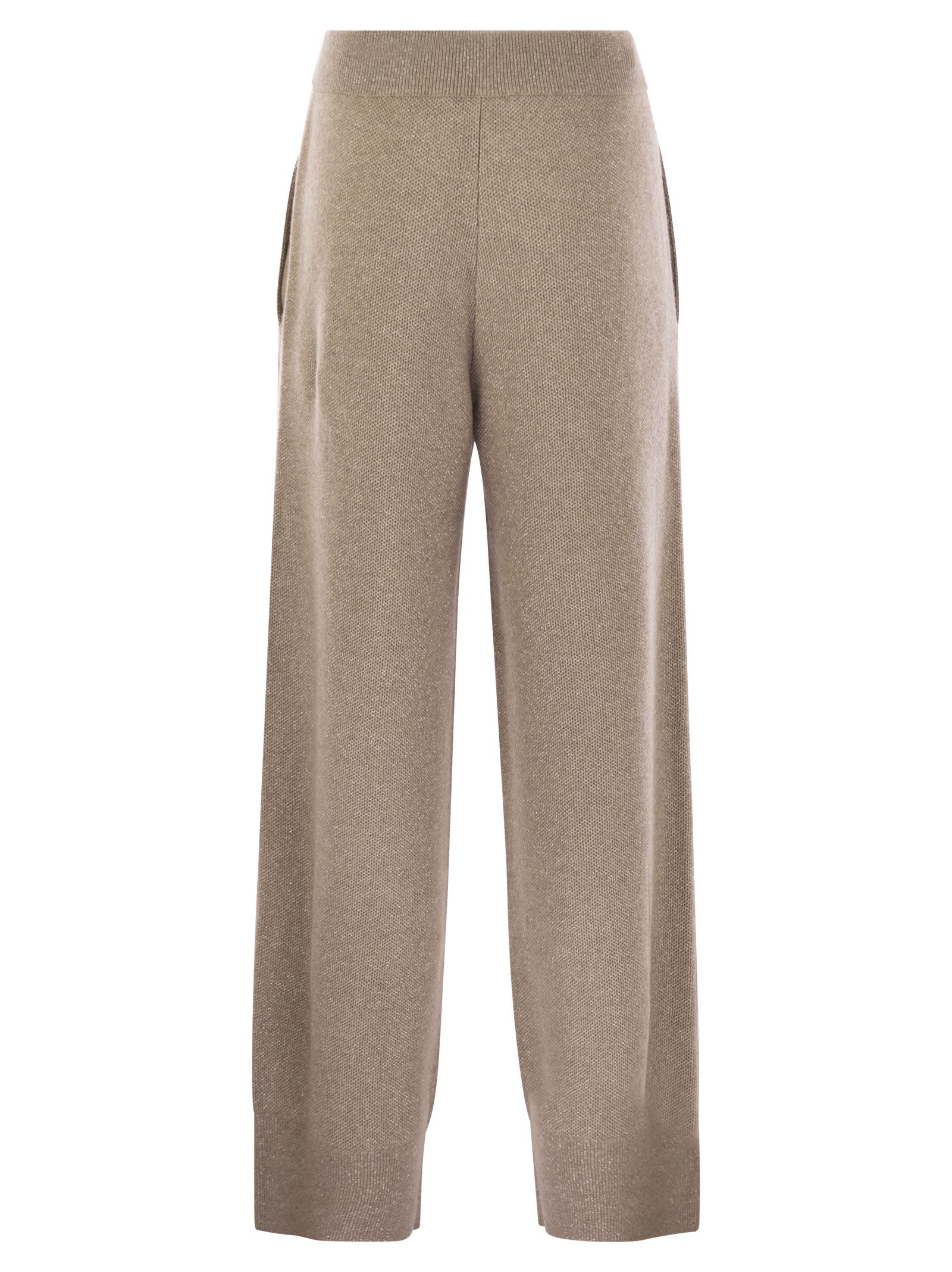 Brunello Cucinelli Women English Rib Cashmere And Viscose Knit Trousers BRUNELLO CUCINELLI