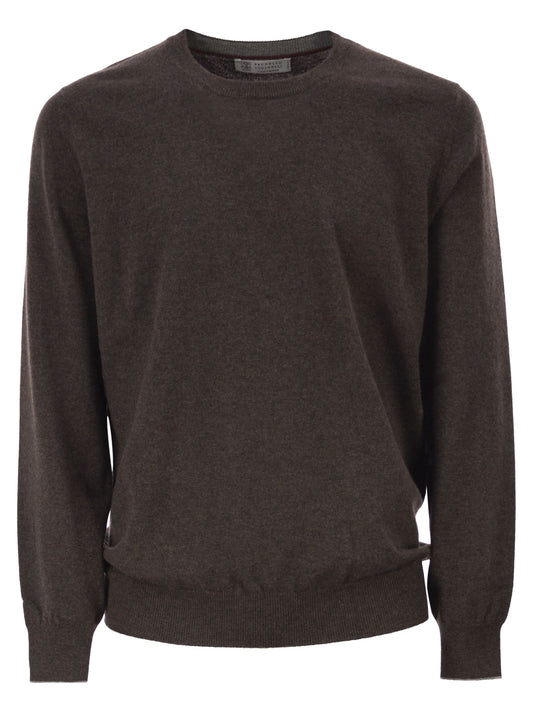Brunello Cucinelli Men Pure Cashmere Crew-Neck Sweater