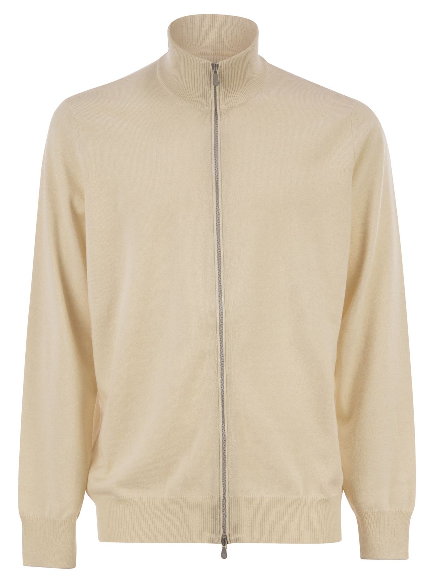 Brunello Cucinelli Men High-Necked Cashmere Cardigan With Zip BRUNELLO CUCINELLI