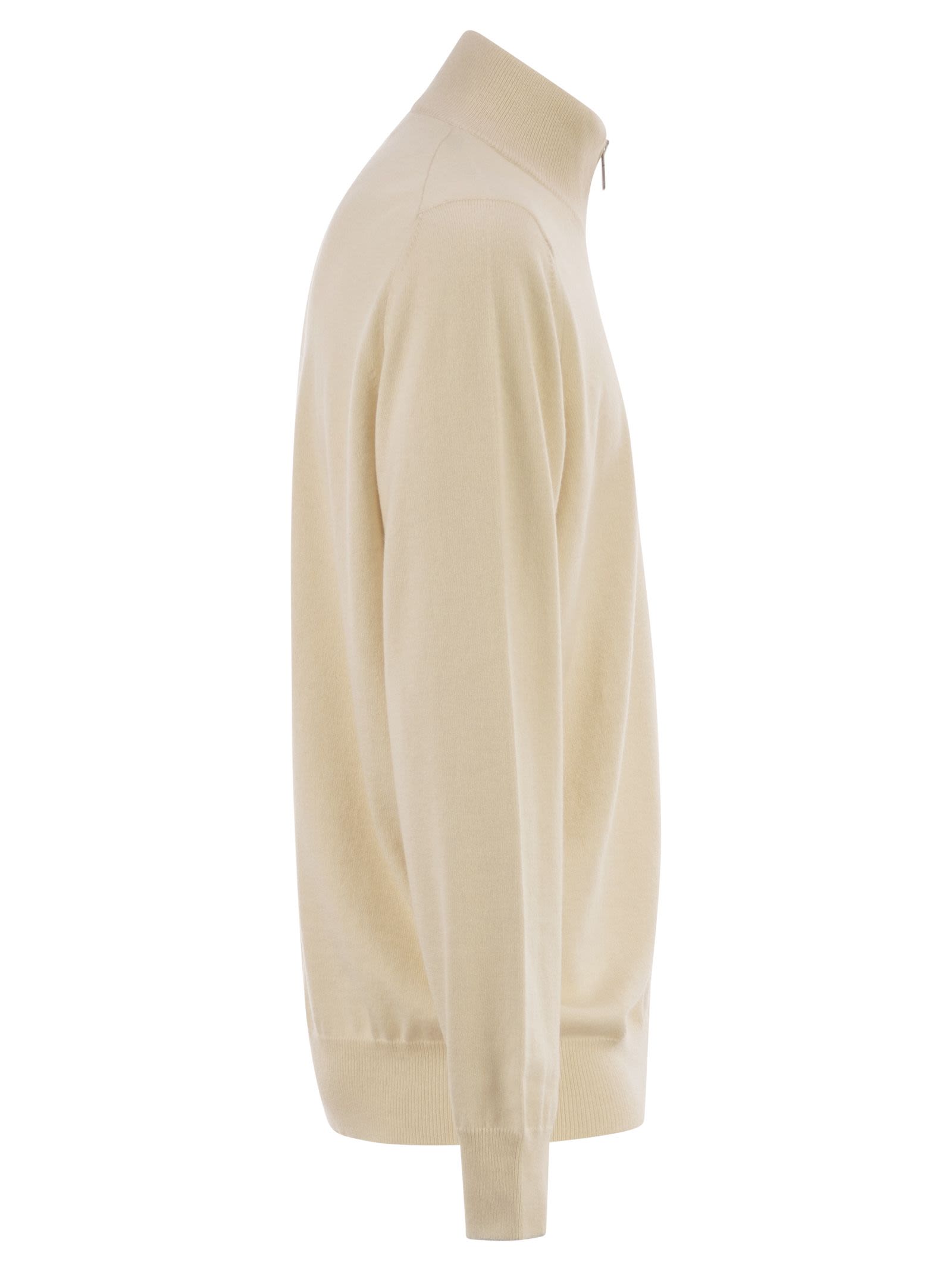 Brunello Cucinelli Men High-Necked Cashmere Cardigan With Zip BRUNELLO CUCINELLI