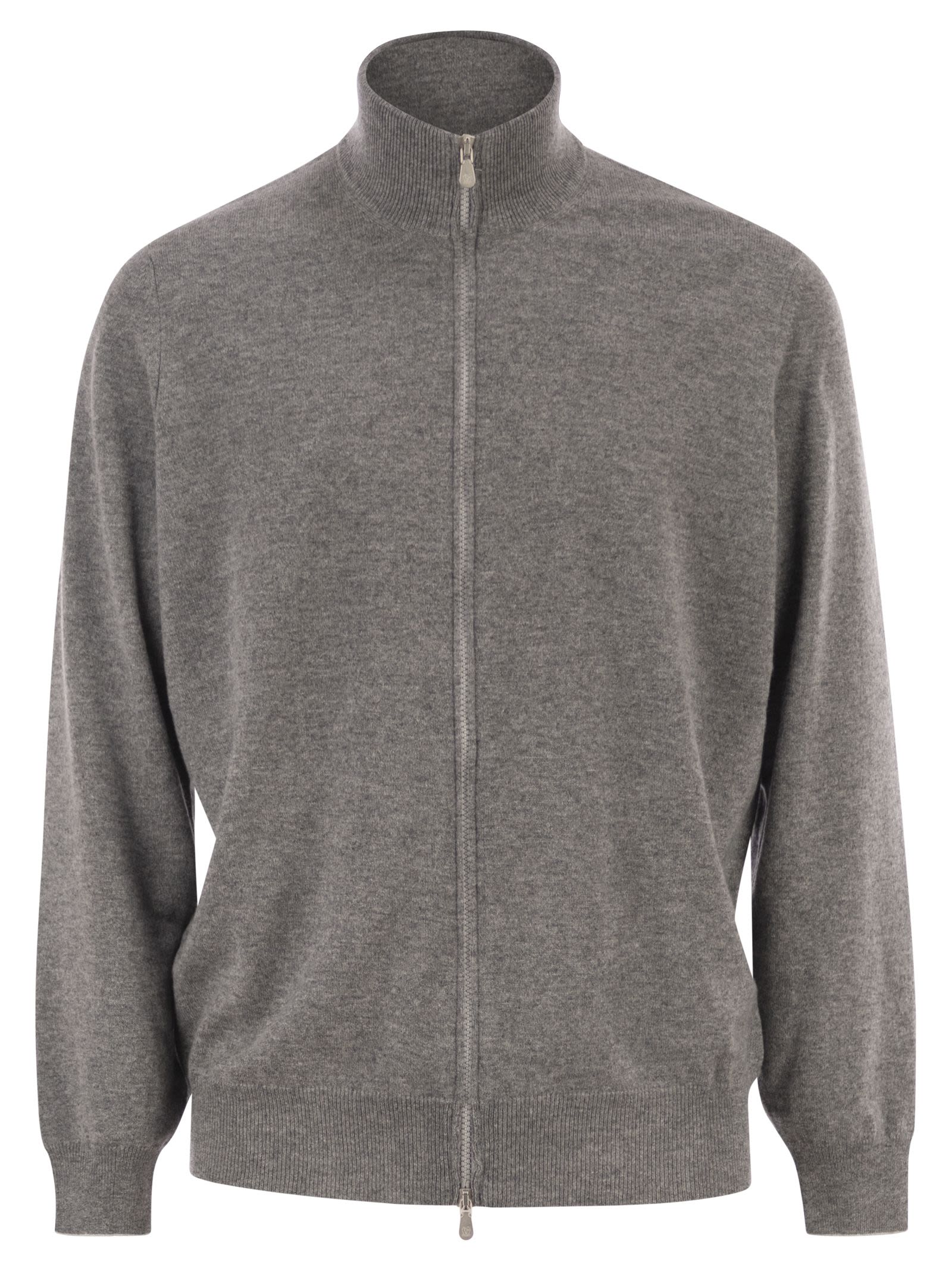 Brunello Cucinelli Men High-Necked Cashmere Cardigan With Zip BRUNELLO CUCINELLI
