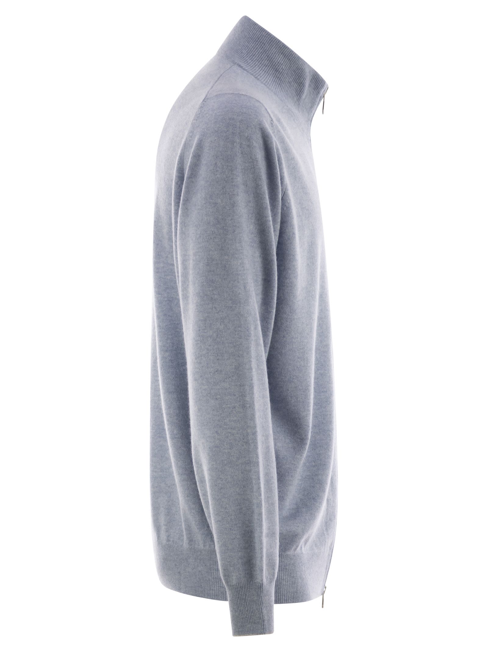 Brunello Cucinelli Men High-Necked Cashmere Cardigan With Zip BRUNELLO CUCINELLI
