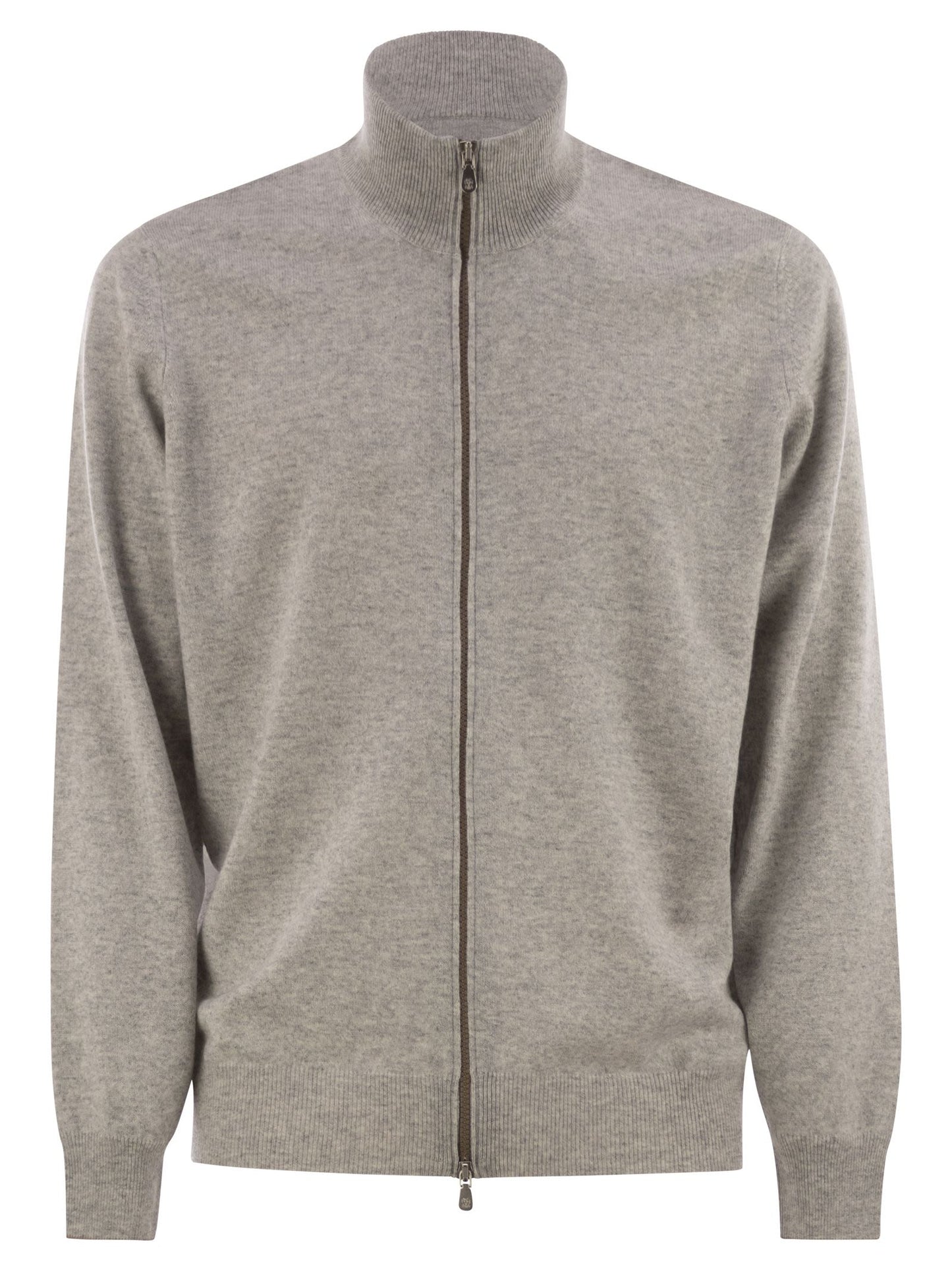 Brunello Cucinelli Men High-Necked Cashmere Cardigan With Zip BRUNELLO CUCINELLI