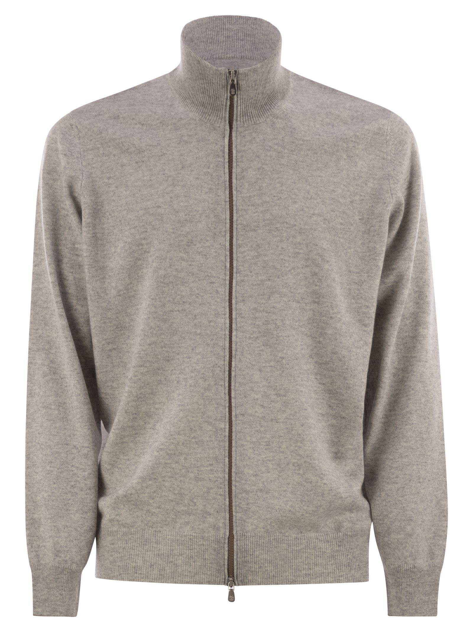 Brunello Cucinelli Men High-Necked Cashmere Cardigan With Zip BRUNELLO CUCINELLI