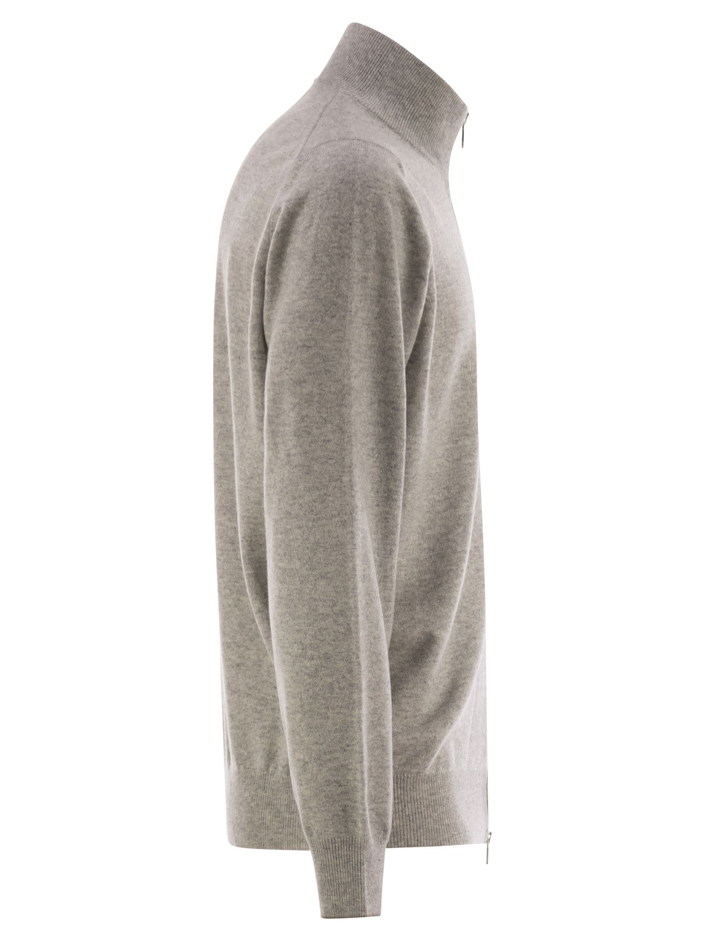 Brunello Cucinelli Men High-Necked Cashmere Cardigan With Zip BRUNELLO CUCINELLI