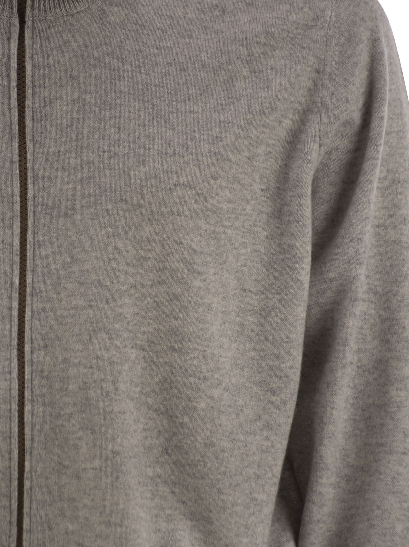 Brunello Cucinelli Men High-Necked Cashmere Cardigan With Zip BRUNELLO CUCINELLI