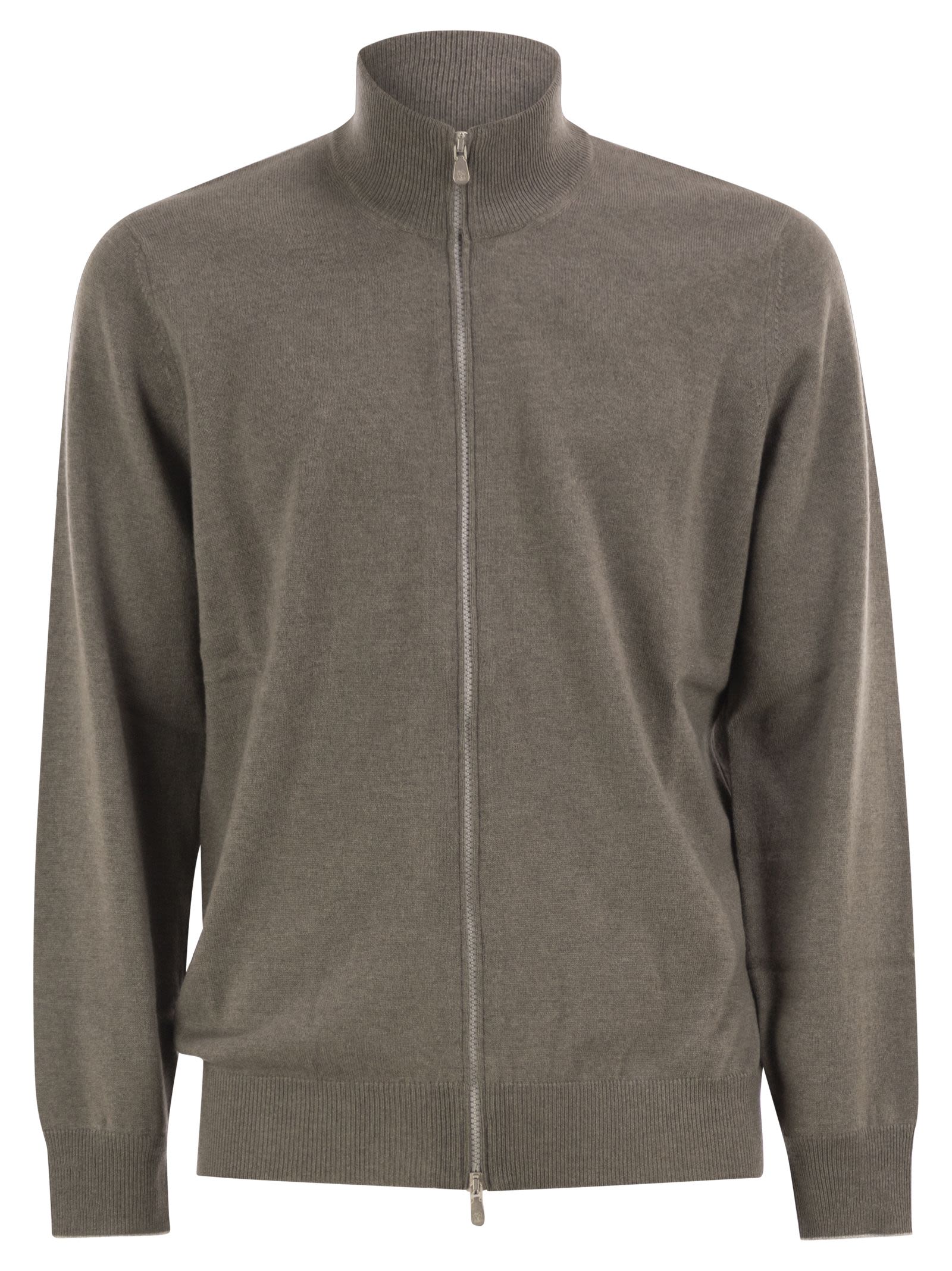 Brunello Cucinelli Men High-Necked Cashmere Cardigan With Zip BRUNELLO CUCINELLI