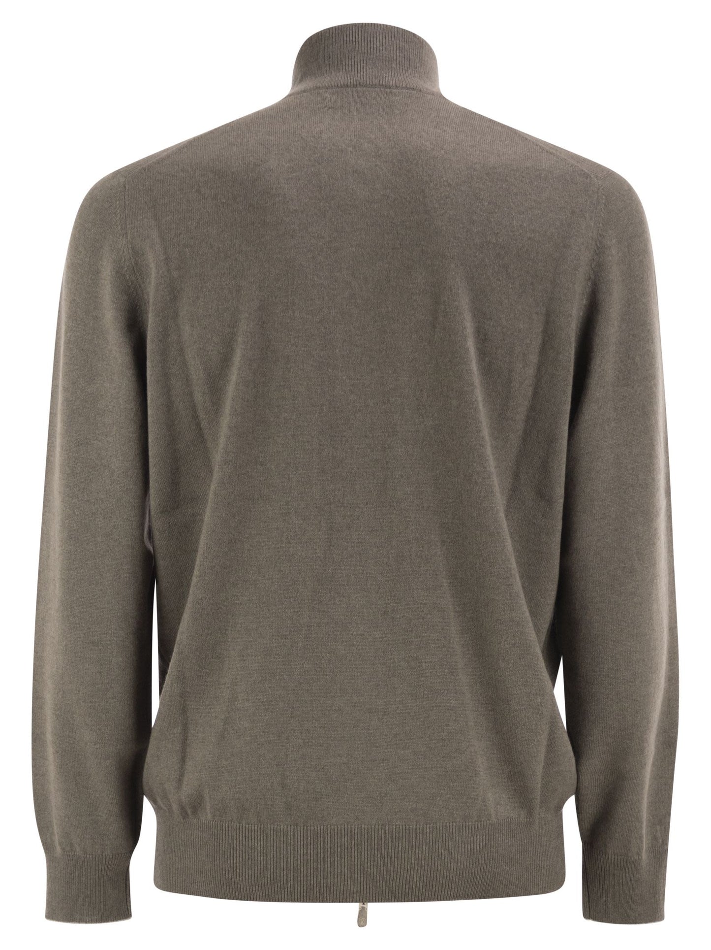 Brunello Cucinelli Men High-Necked Cashmere Cardigan With Zip BRUNELLO CUCINELLI