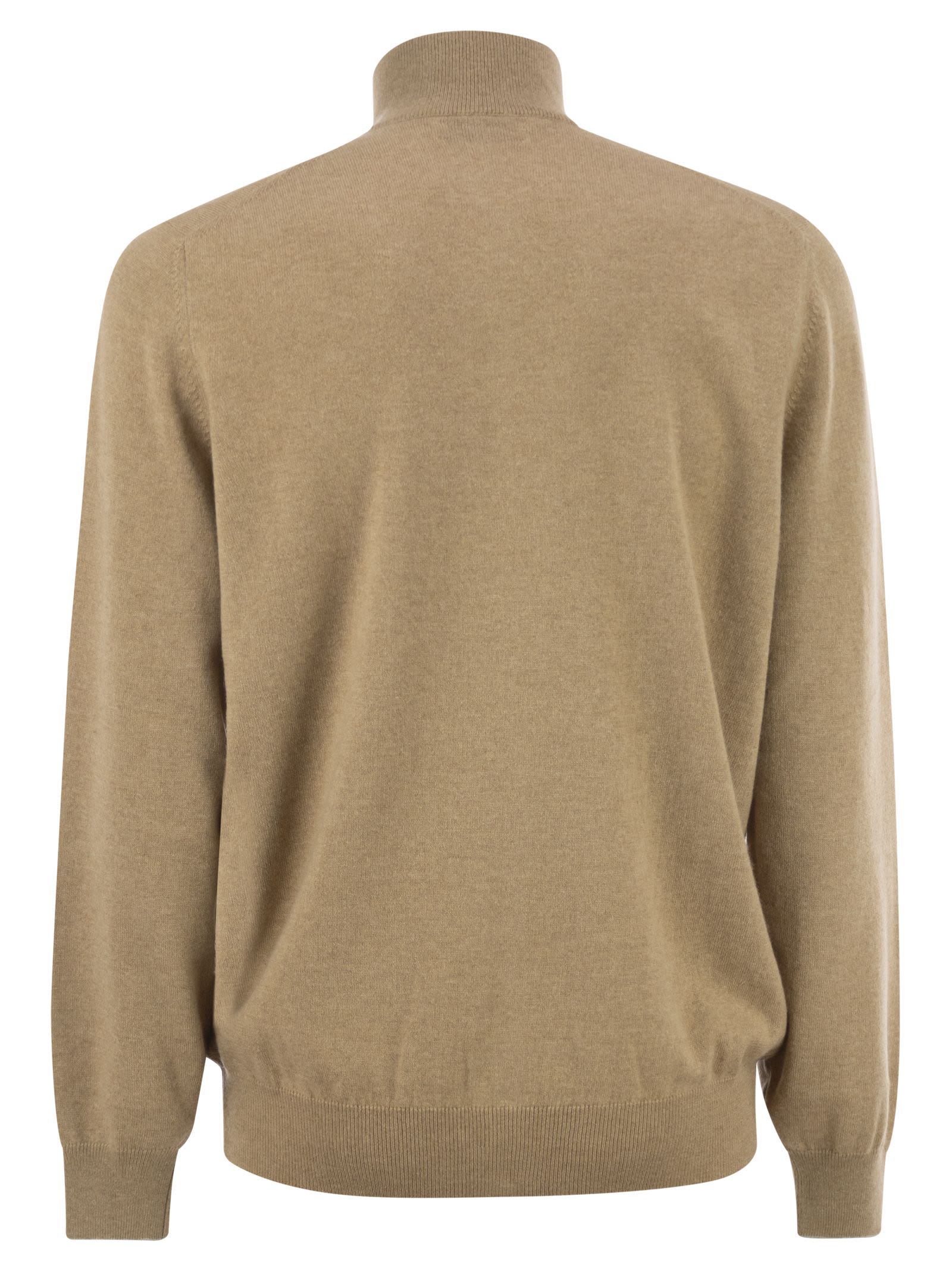 Brunello Cucinelli Men High-Necked Cashmere Cardigan With Zip BRUNELLO CUCINELLI