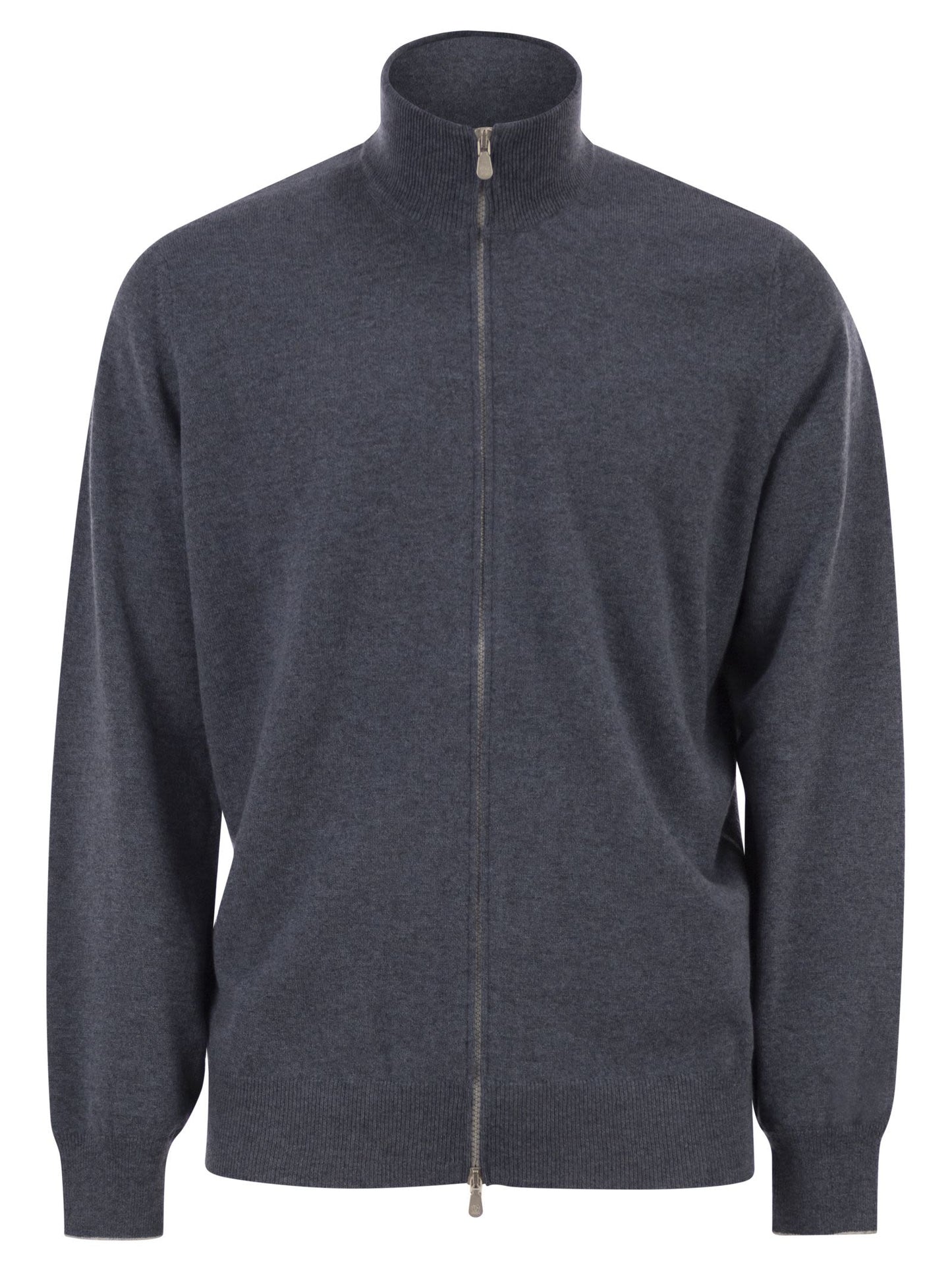 Brunello Cucinelli Men High-Necked Cashmere Cardigan With Zip BRUNELLO CUCINELLI