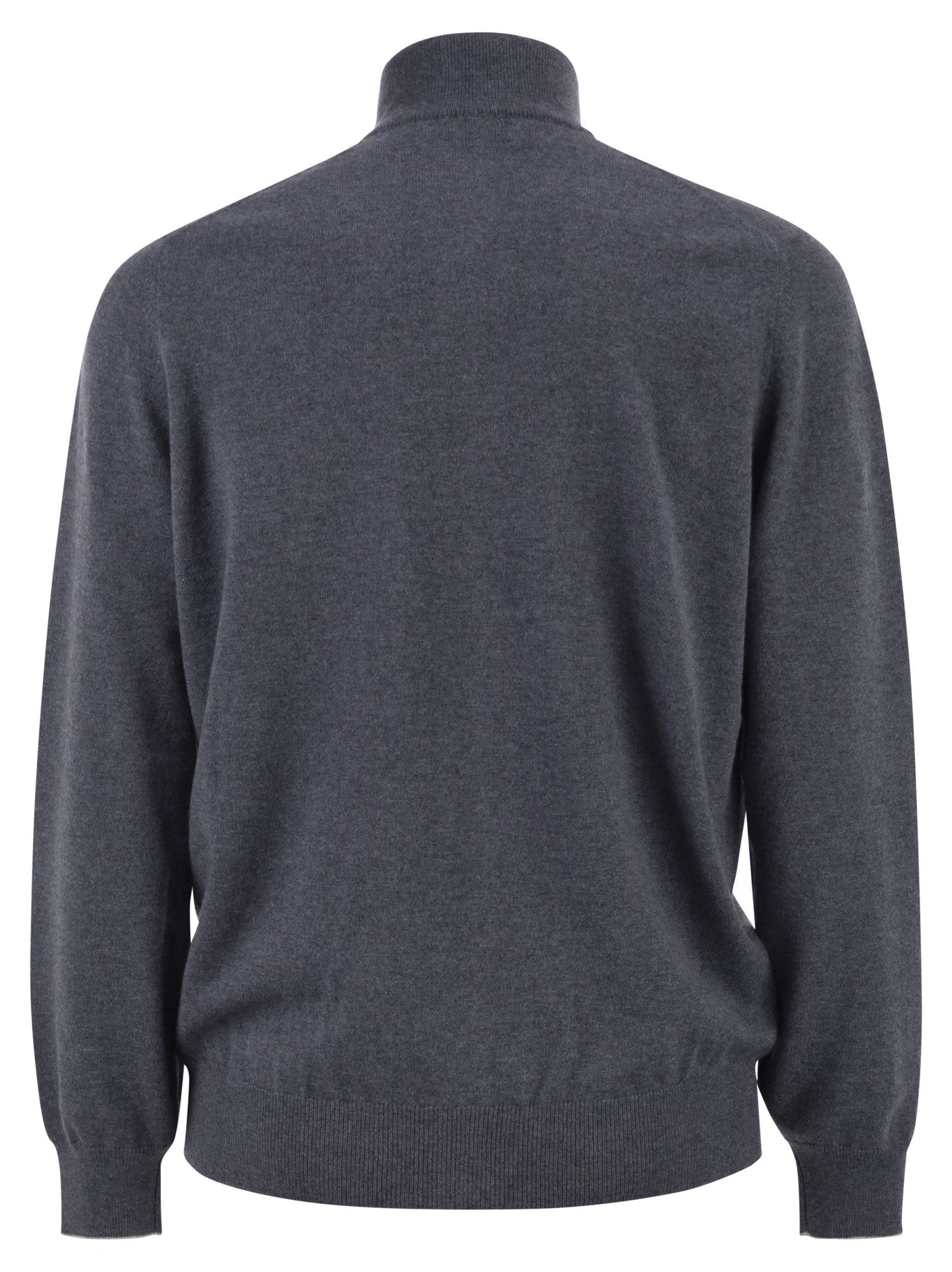 Brunello Cucinelli Men High-Necked Cashmere Cardigan With Zip BRUNELLO CUCINELLI
